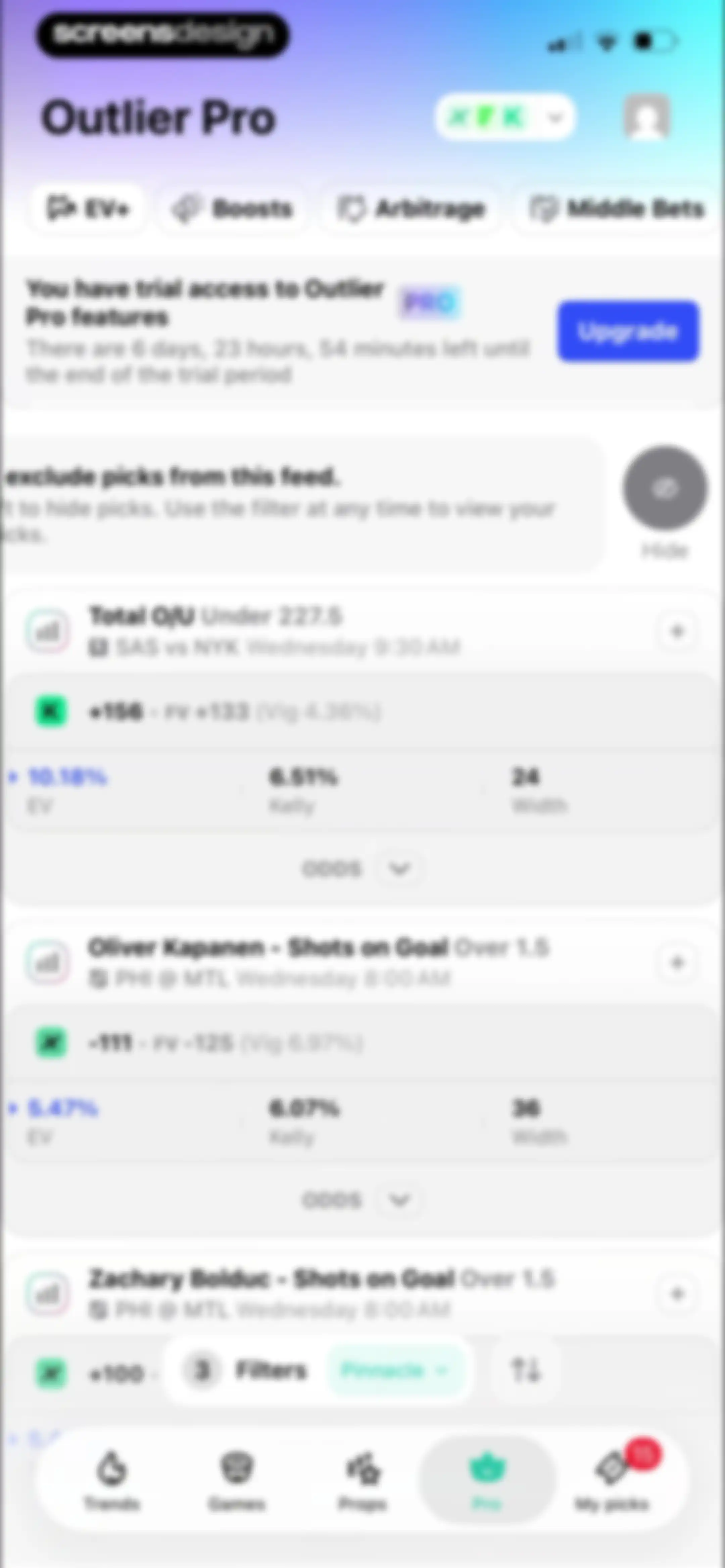 Outlier: Smart Sports Betting screen 77