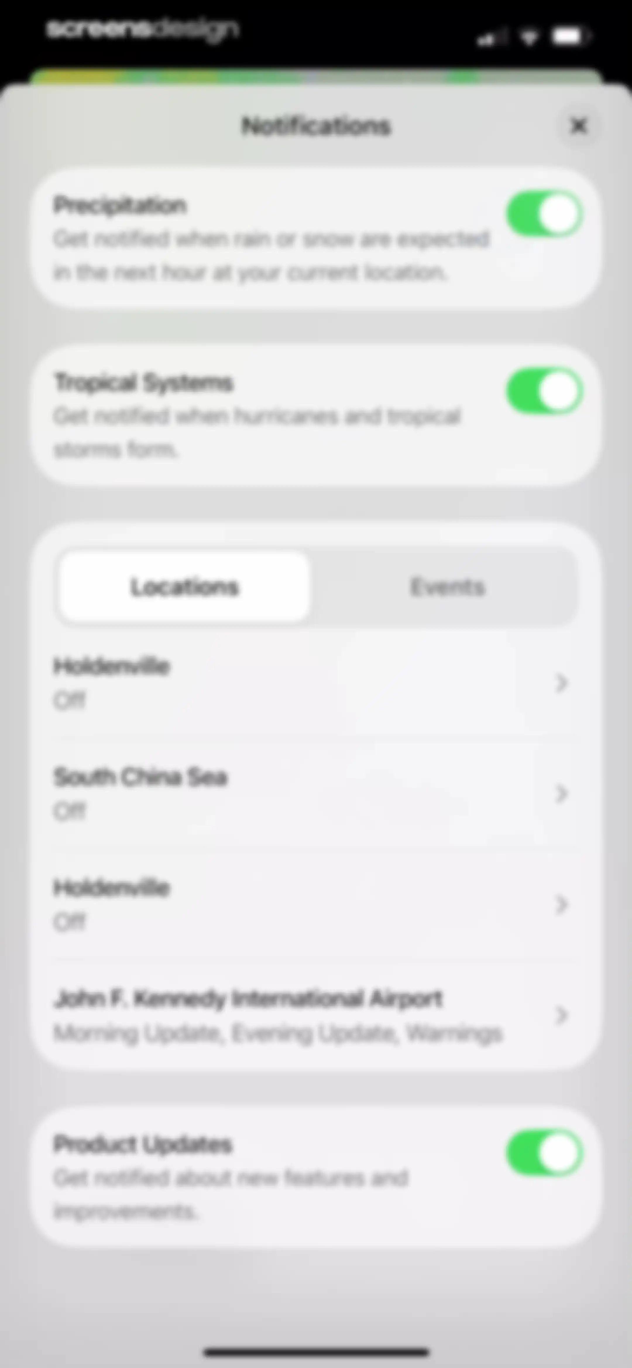 Element: Weather Radar screen 82