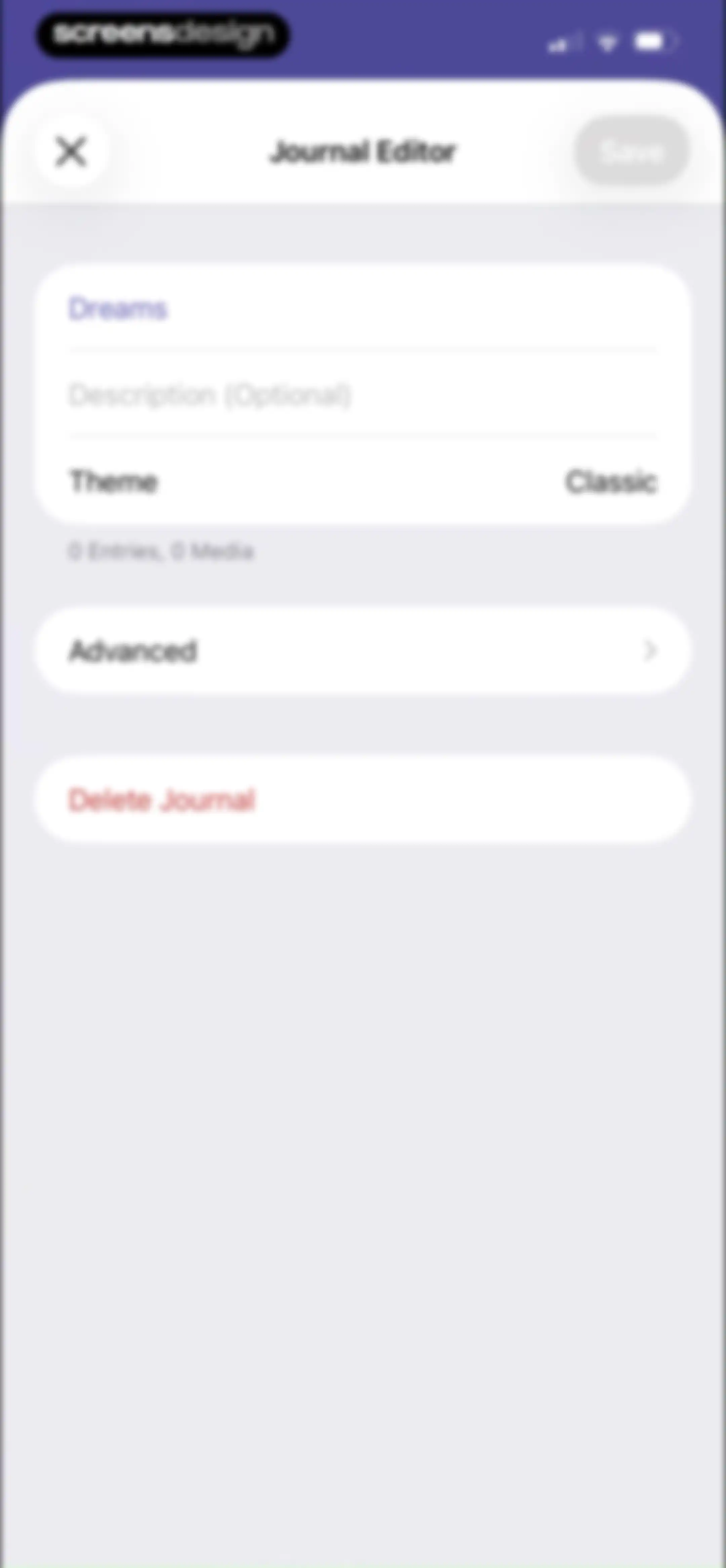 Day One: Daily Journal & Diary screen 74