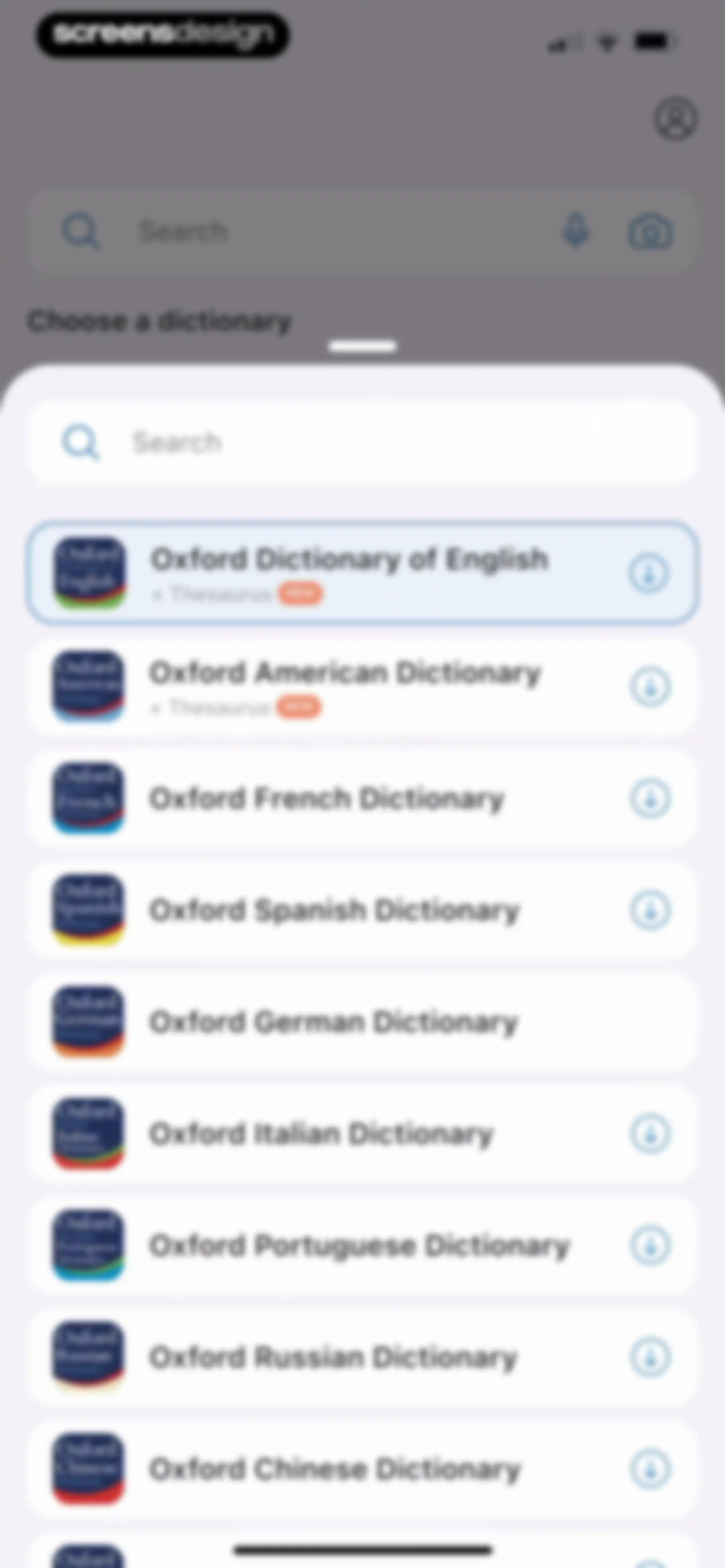 Oxford Dictionary & Thesaurus screen 14