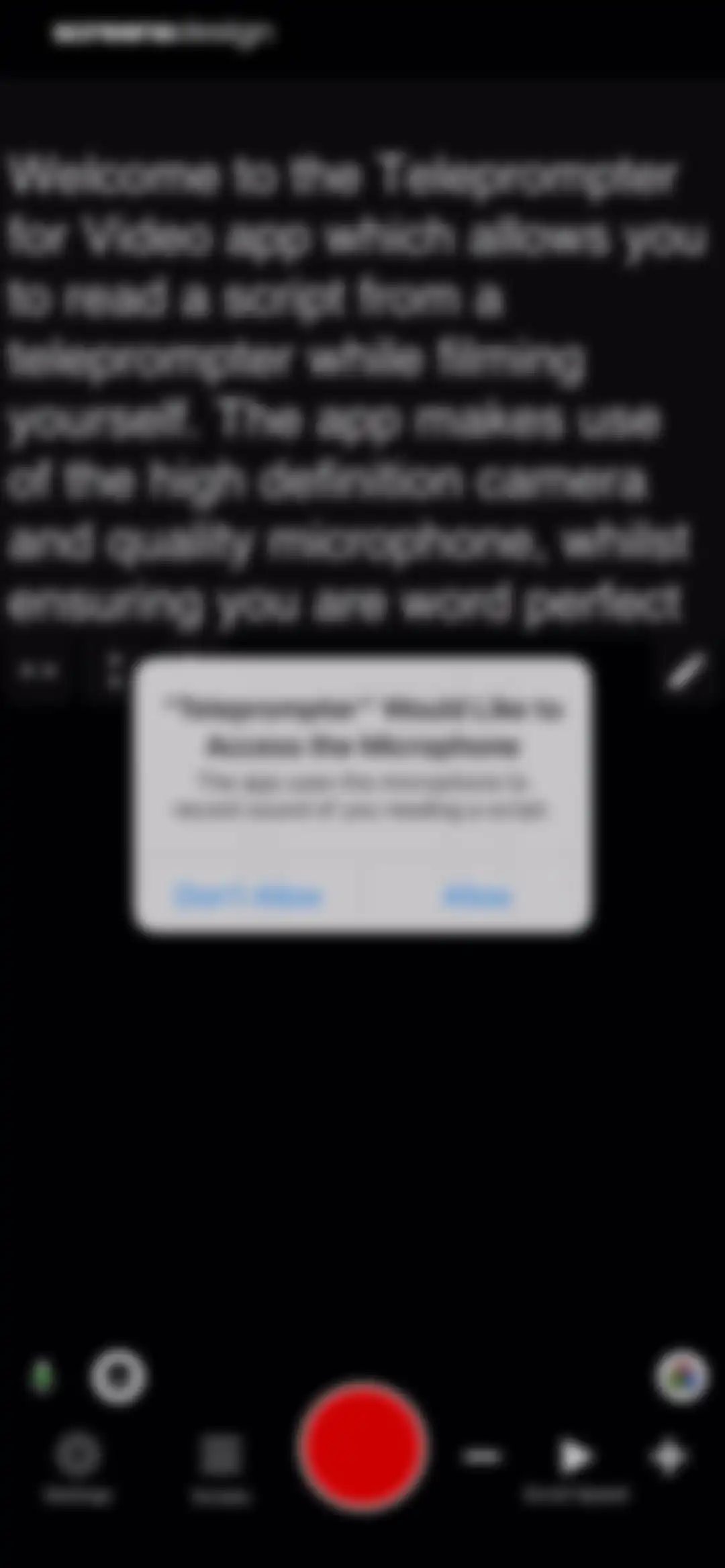 Teleprompter for Video screen 16