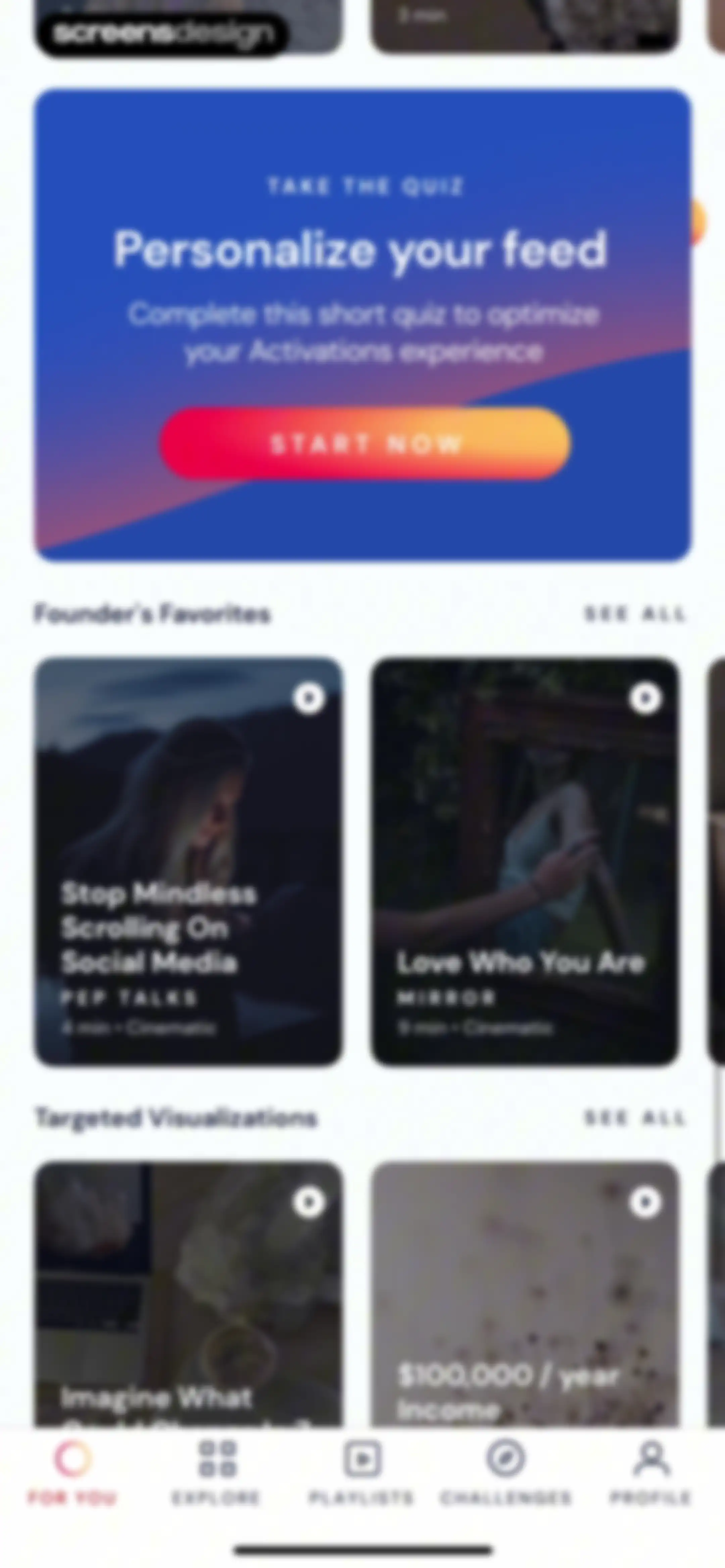 Activations: Daily Motivation screen 50