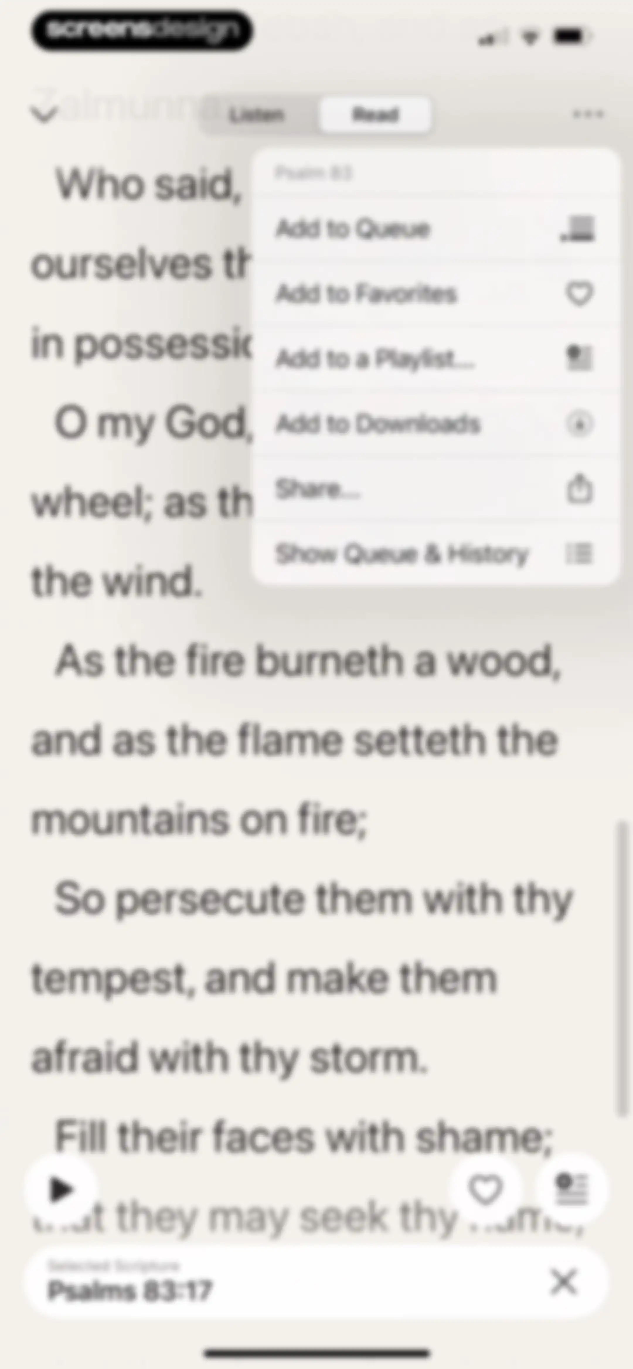 Dwell: Audio Bible screen 49