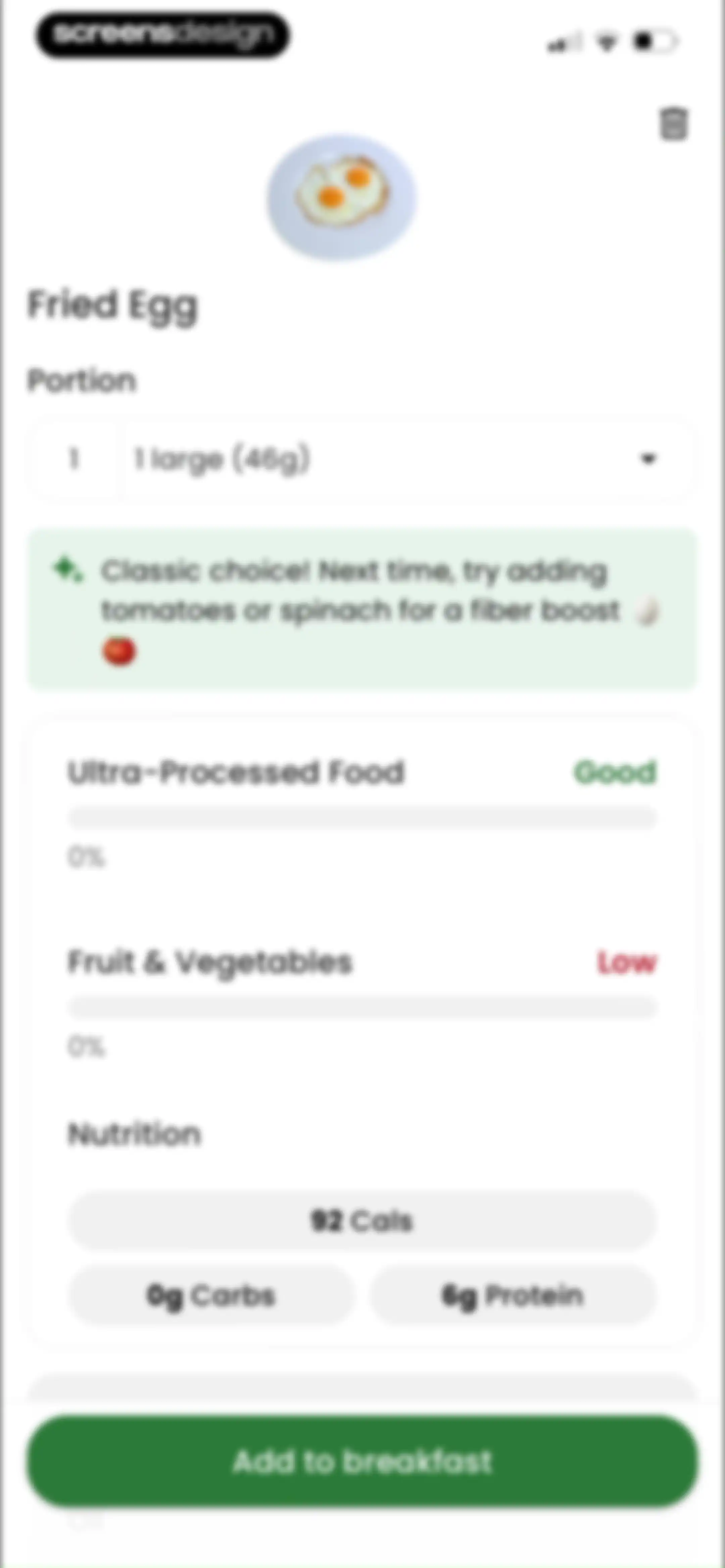 Diabetes food tracker - Gococo screen 62