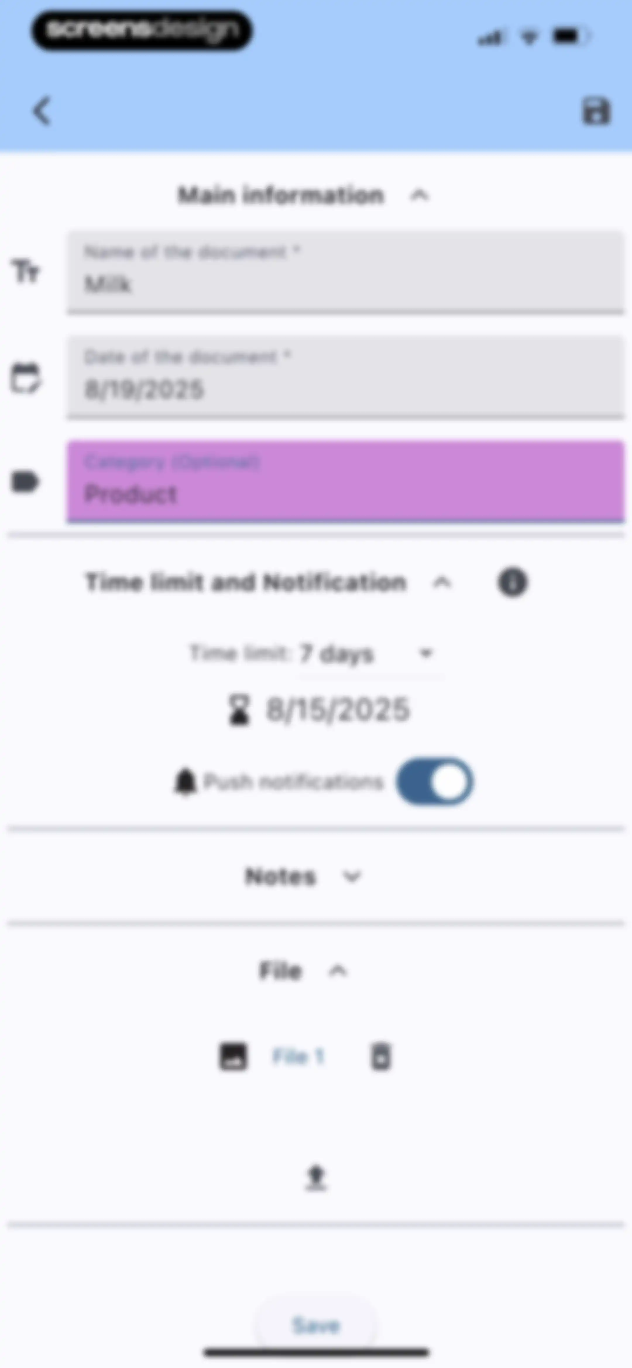 ExpiNotif: Expiration dates screen 23
