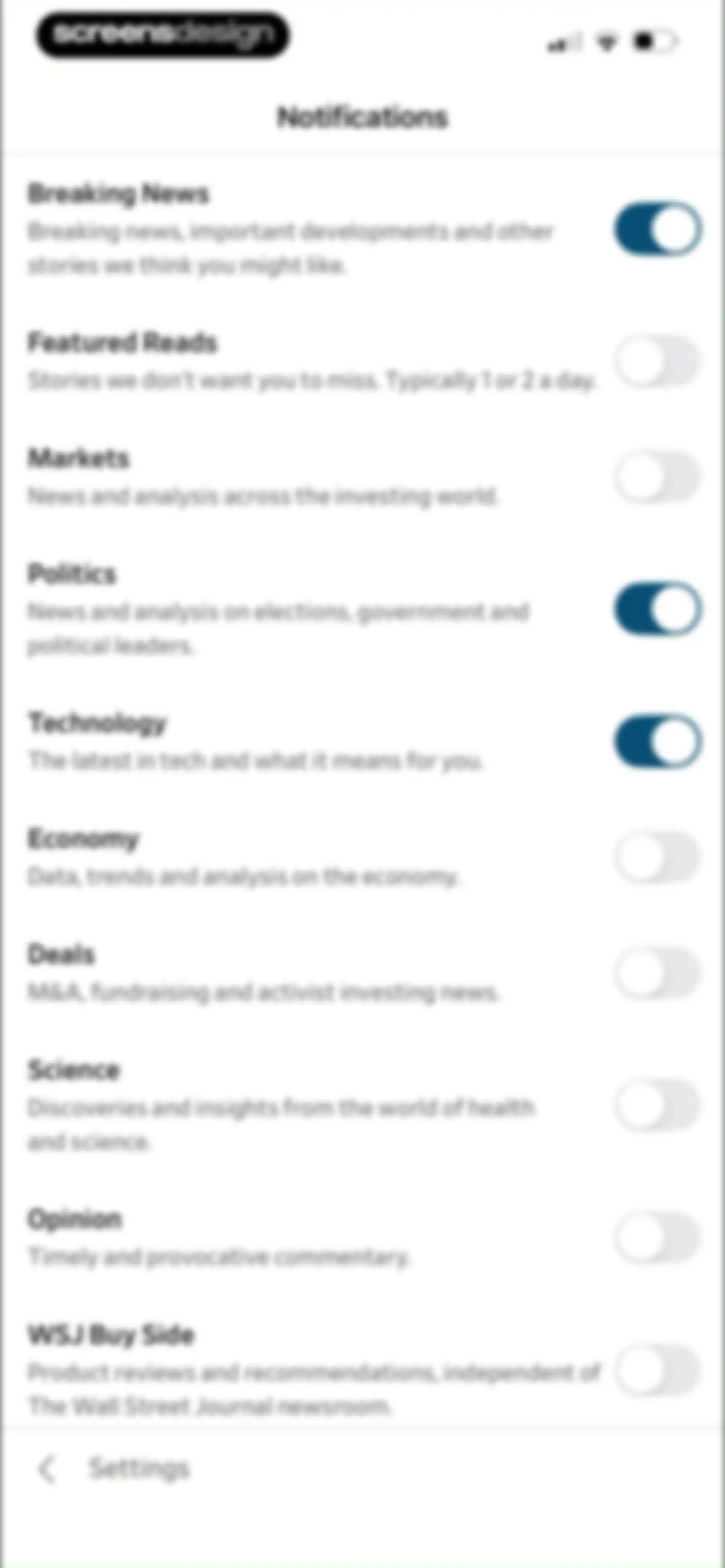 The Wall Street Journal. News screen 79