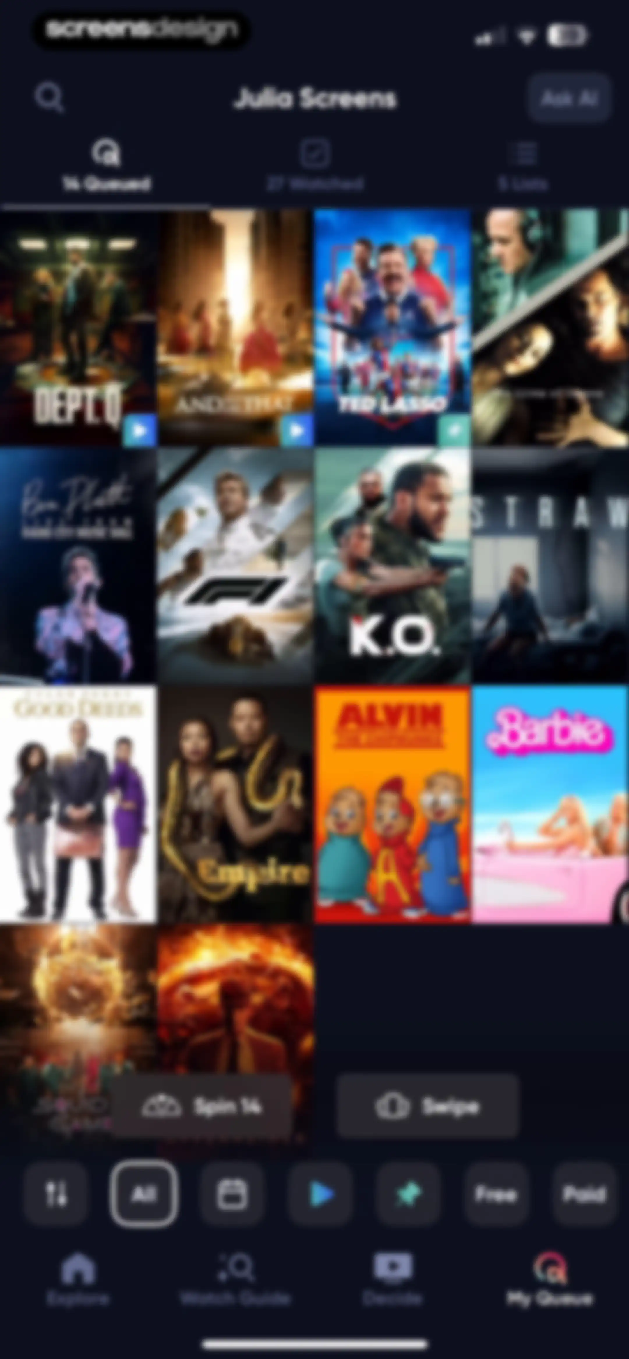 Queue - Find Movies & Shows screen 149
