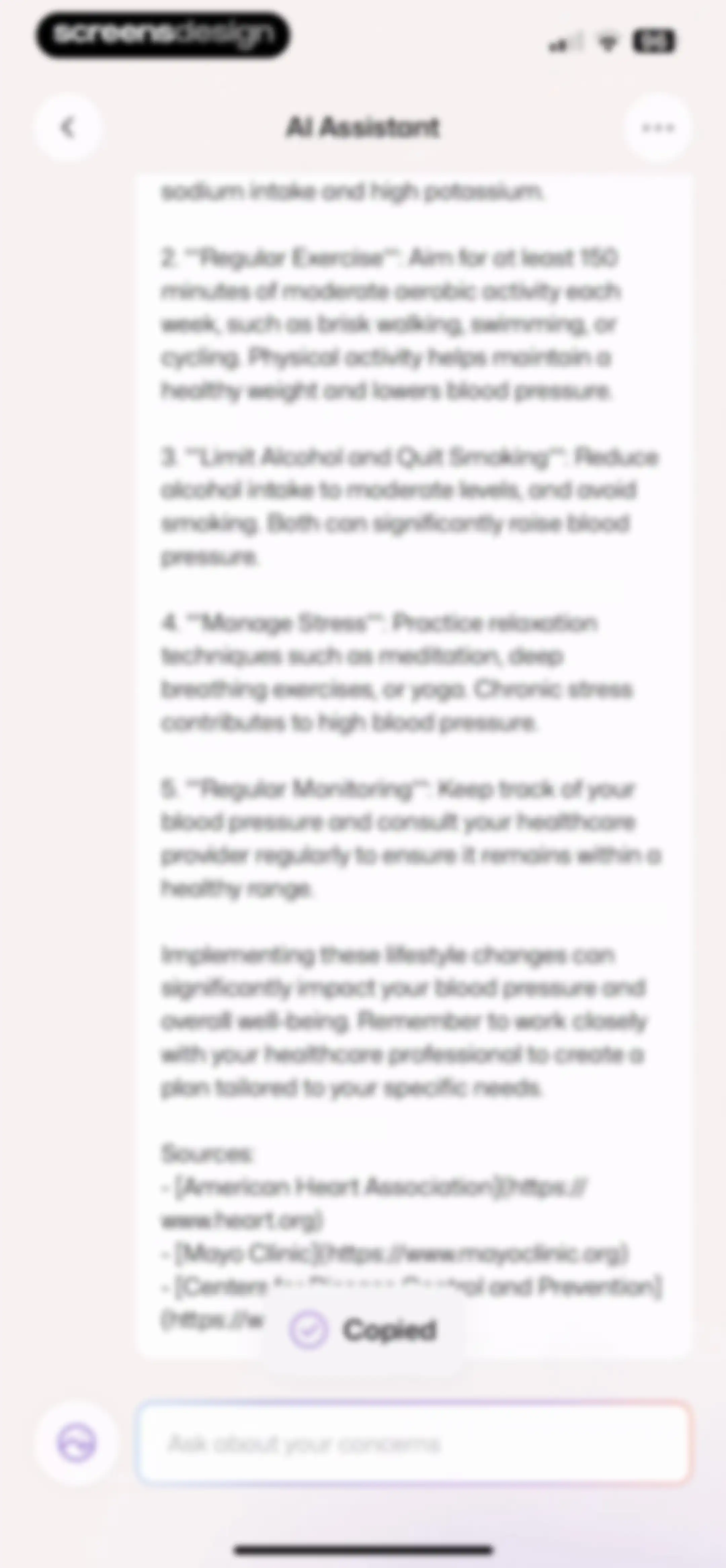 Well AI: Improve Well-being screen 121