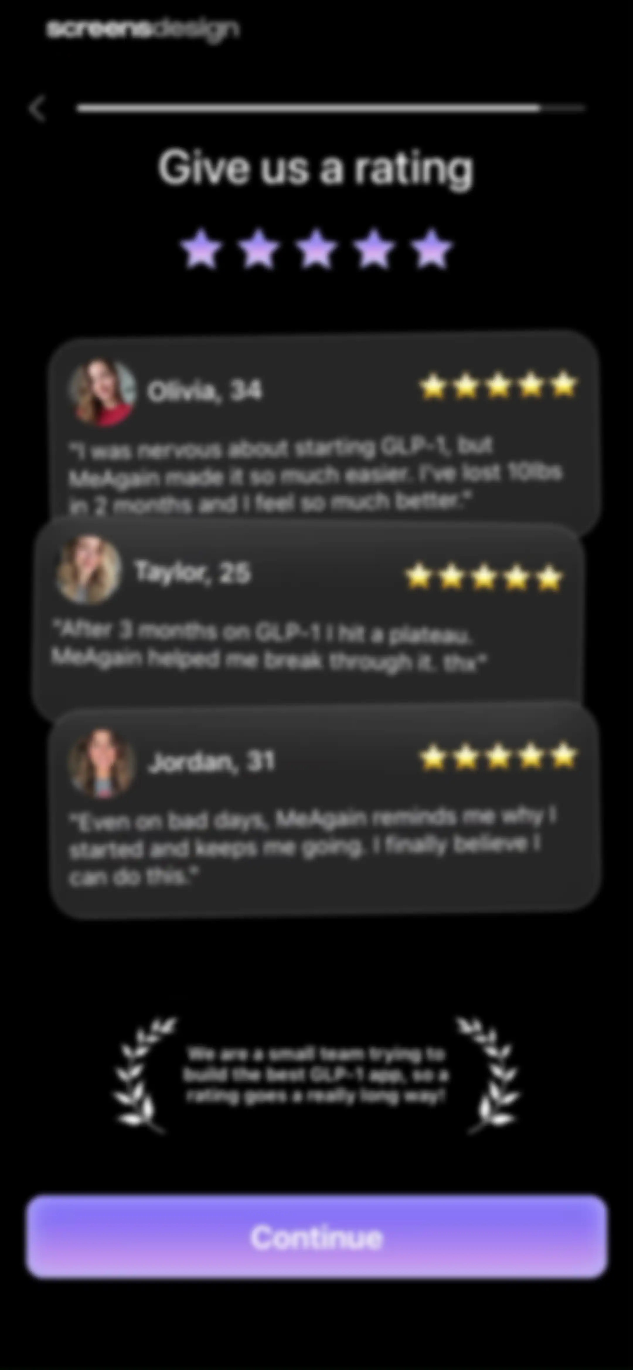 MeAgain: GLP-1 Tracker App screen 30