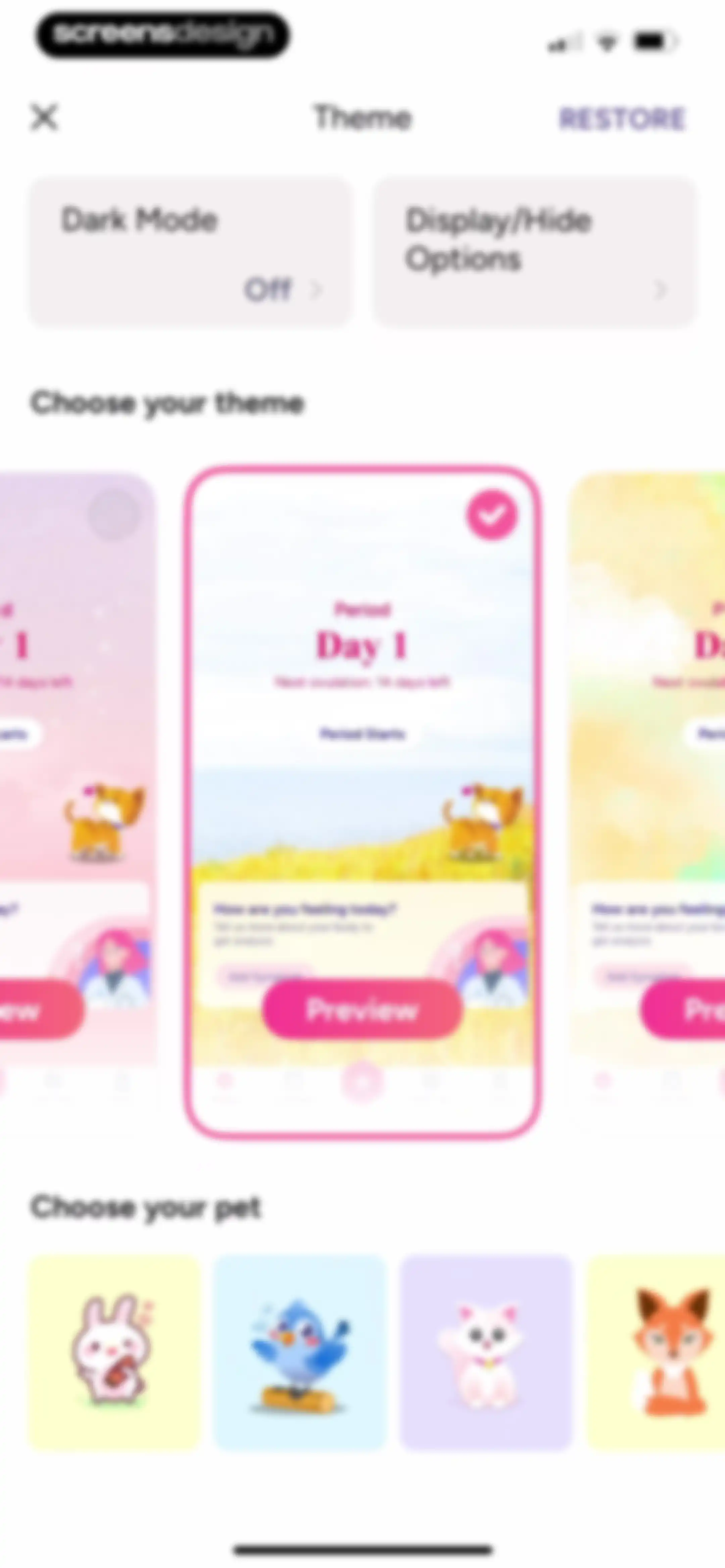 Period Tracker Period Calendar screen 190