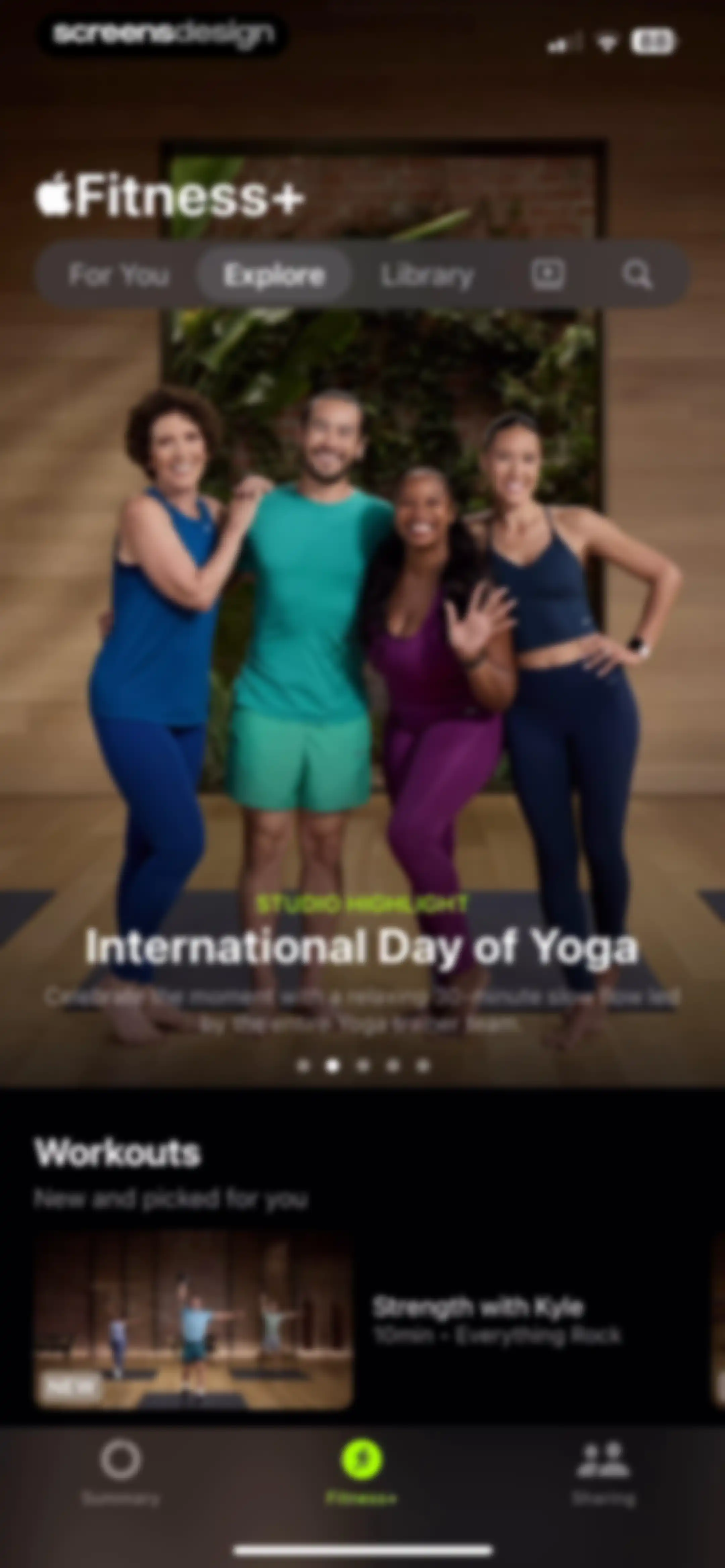 Apple Fitness screen 114