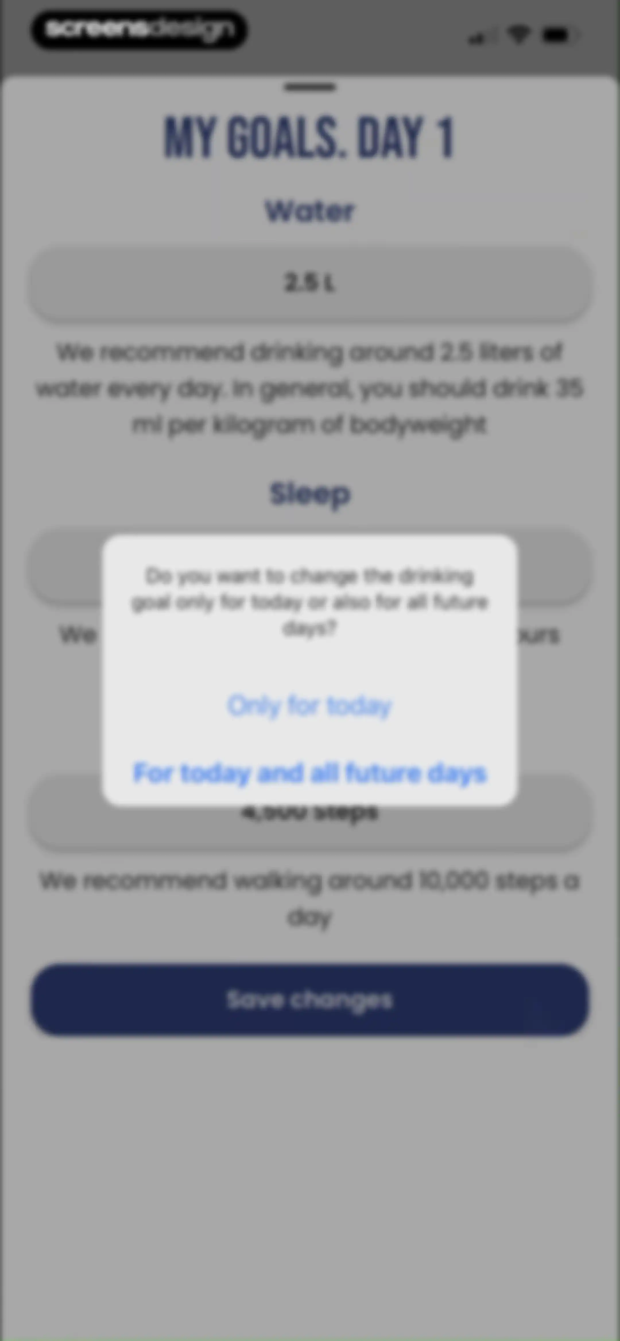 90 Day Challenge screen 69