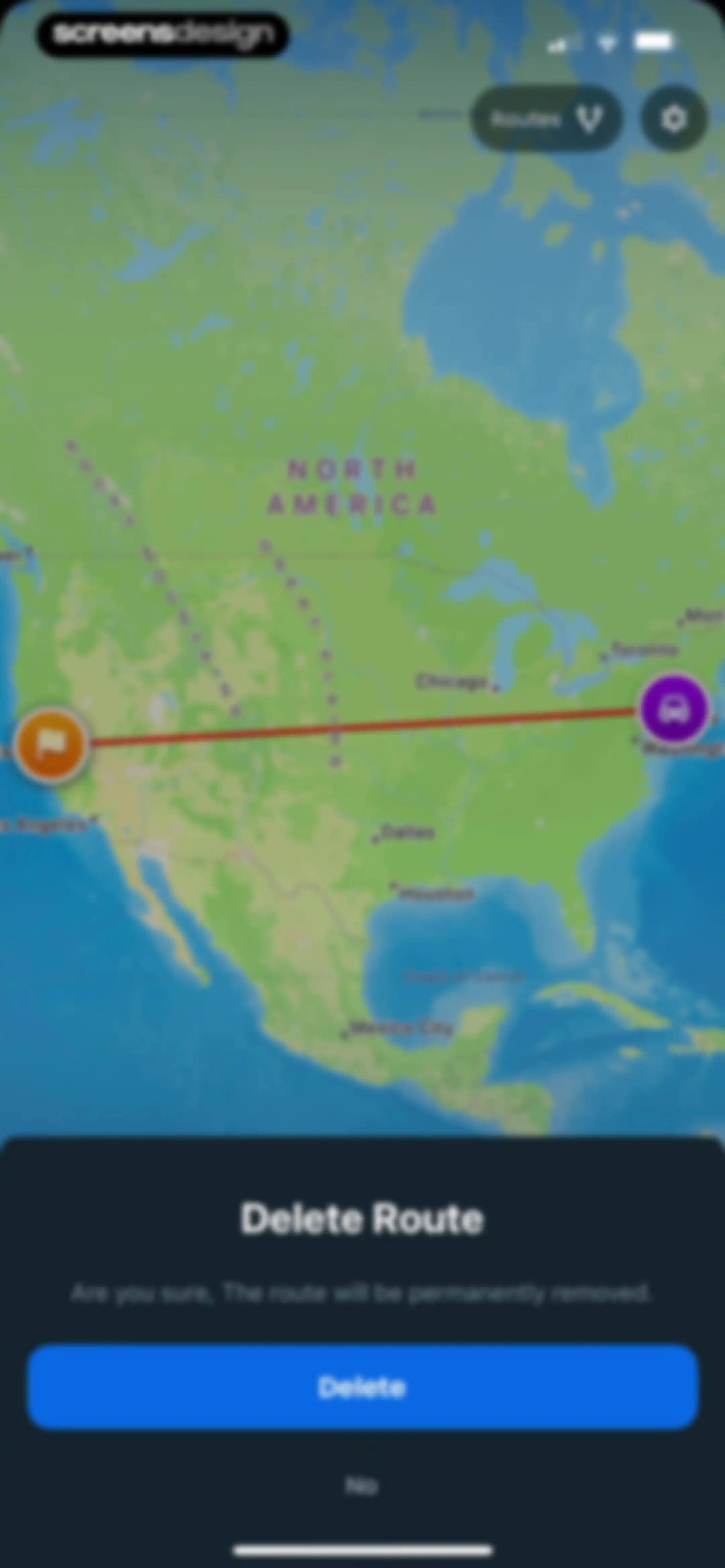 TravelAnimator: Journey Route screen 95