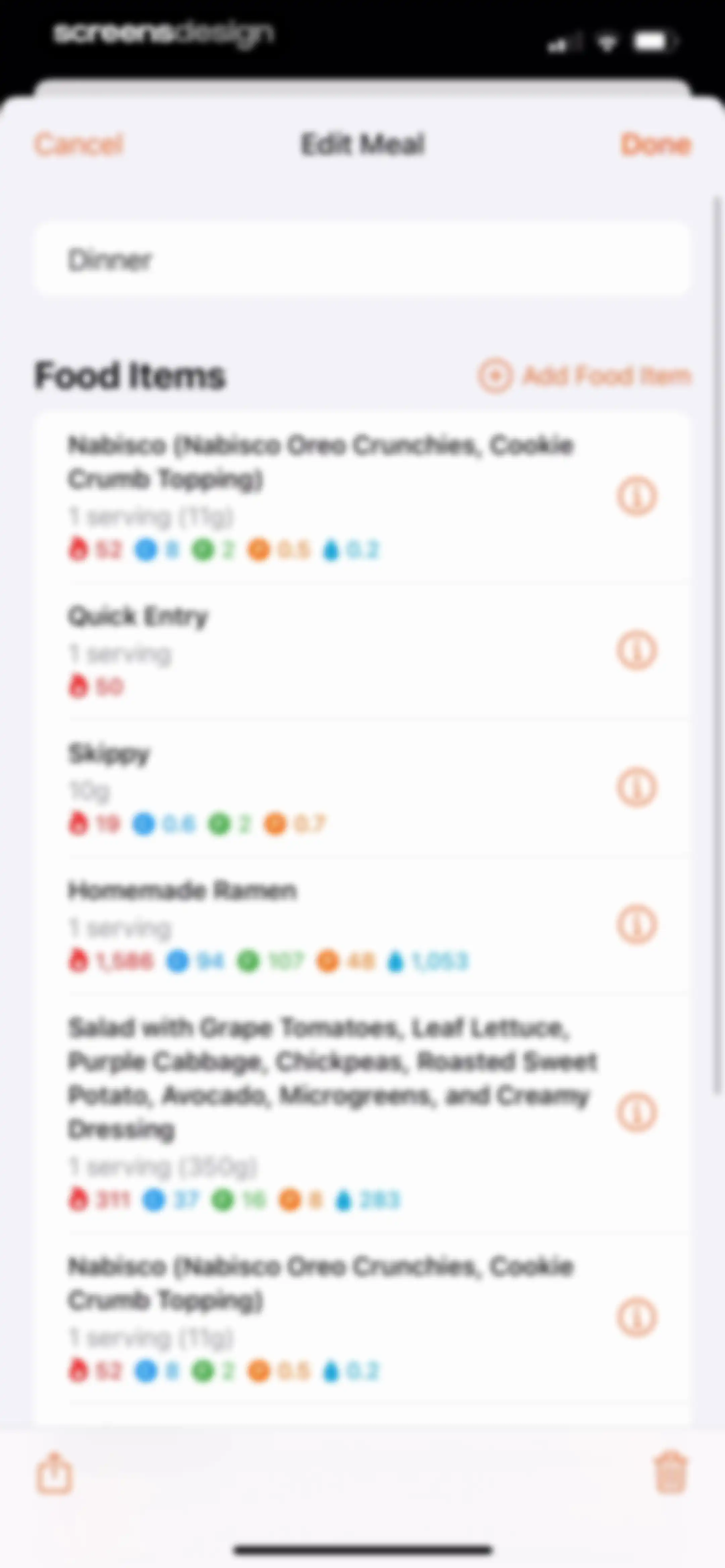 Nutrition Tracker: Foodnoms screen 164