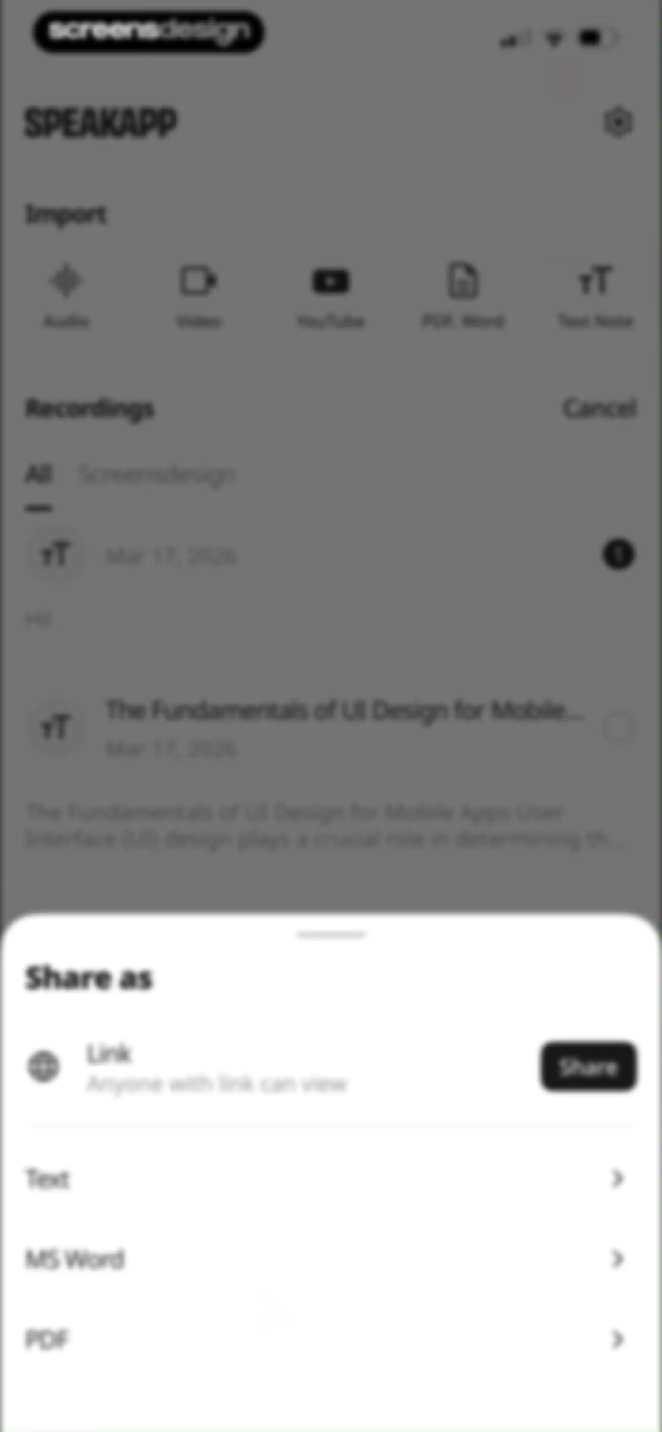 SpeakApp AI: Voice Notes screen 61