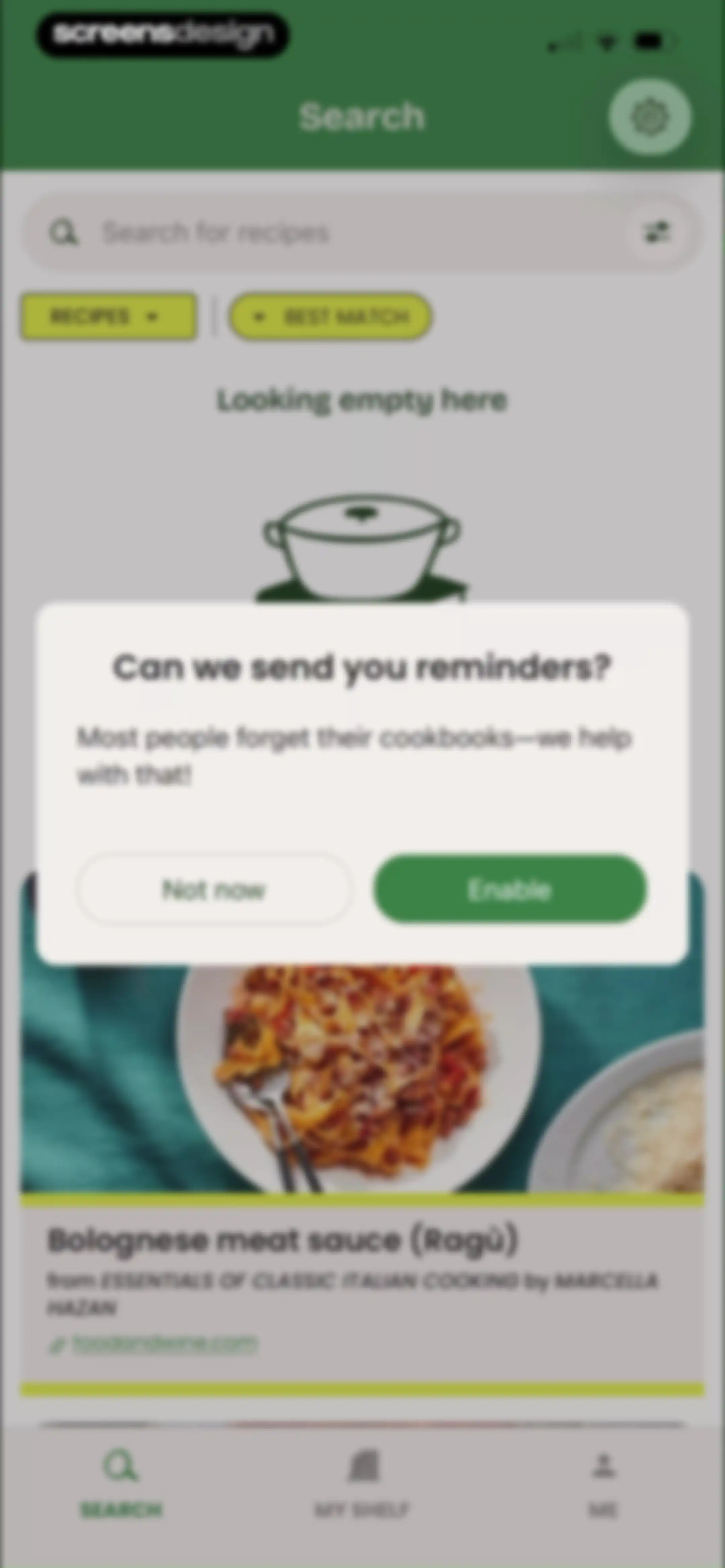 CookShelf: Search Cookbooks screen 20
