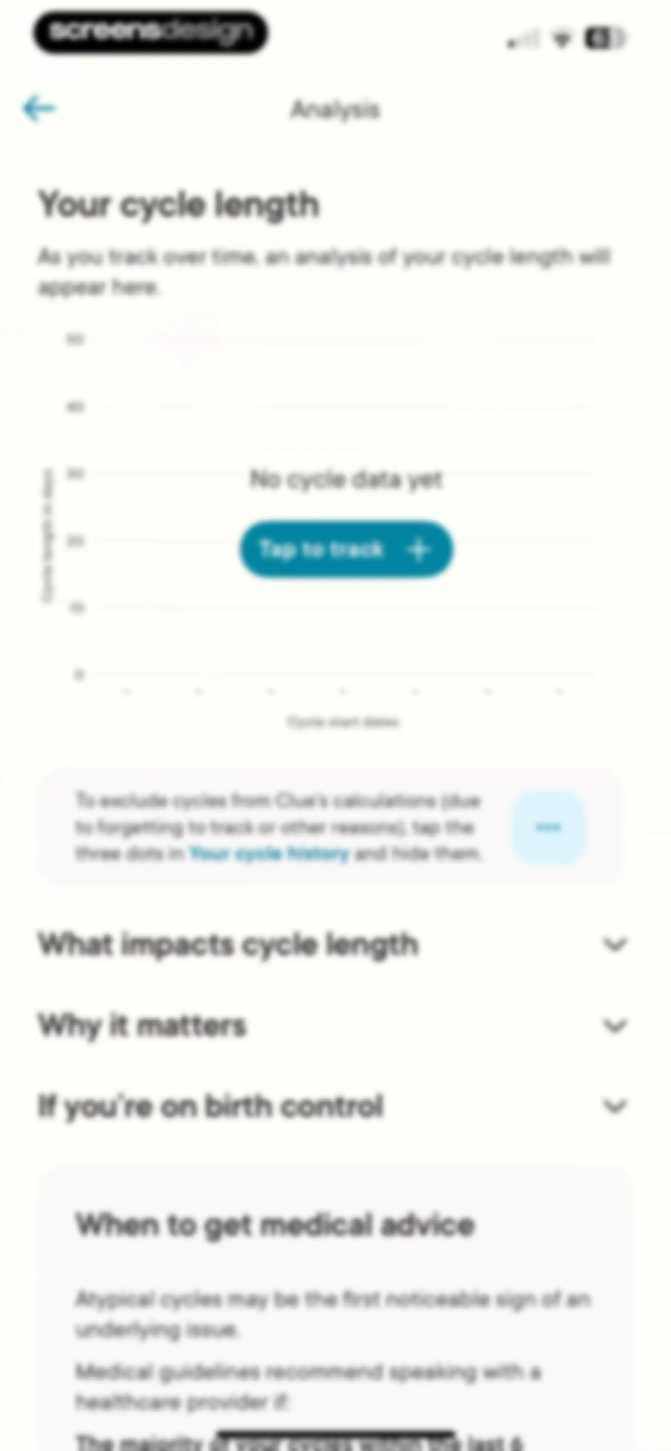 Clue Period & Cycle Tracker screen 69