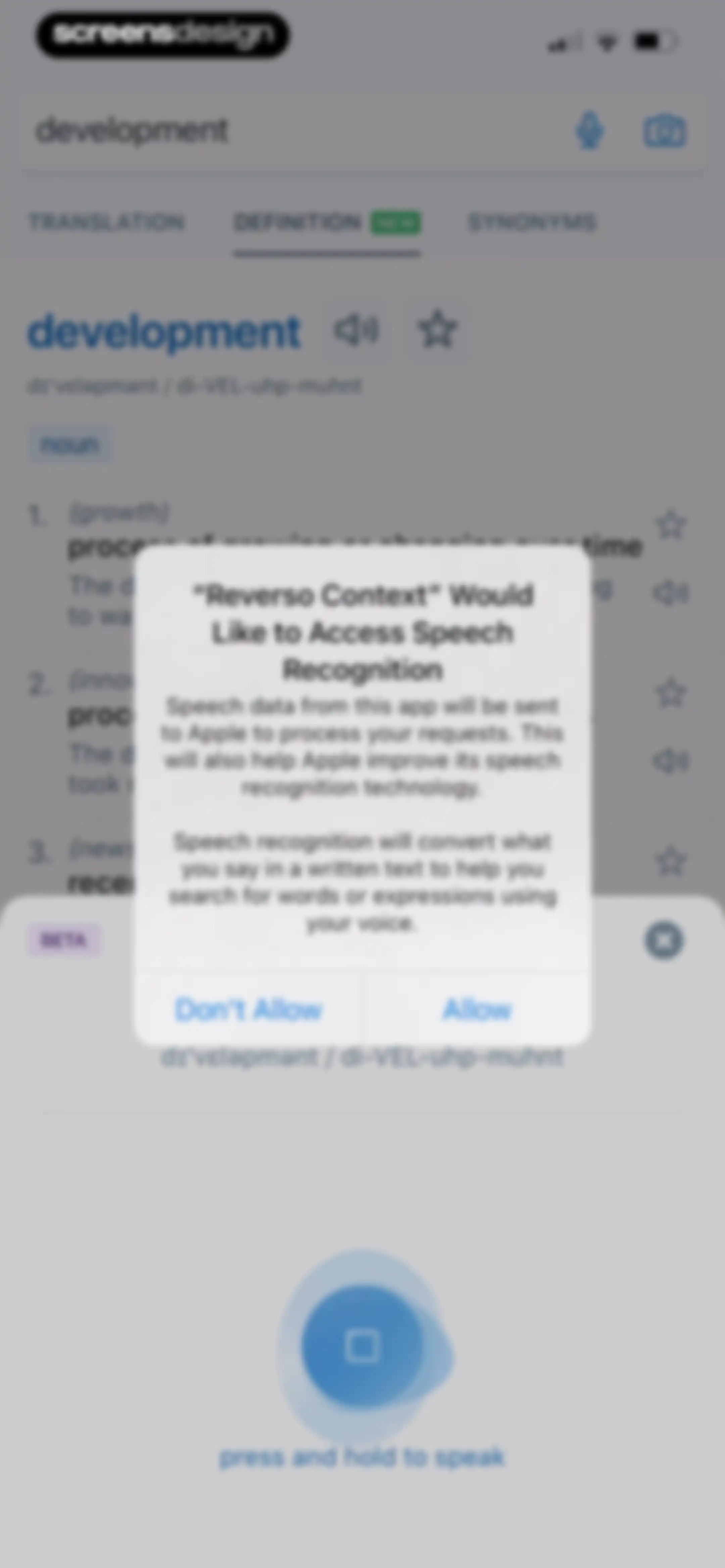 Reverso translate and learn screen 31