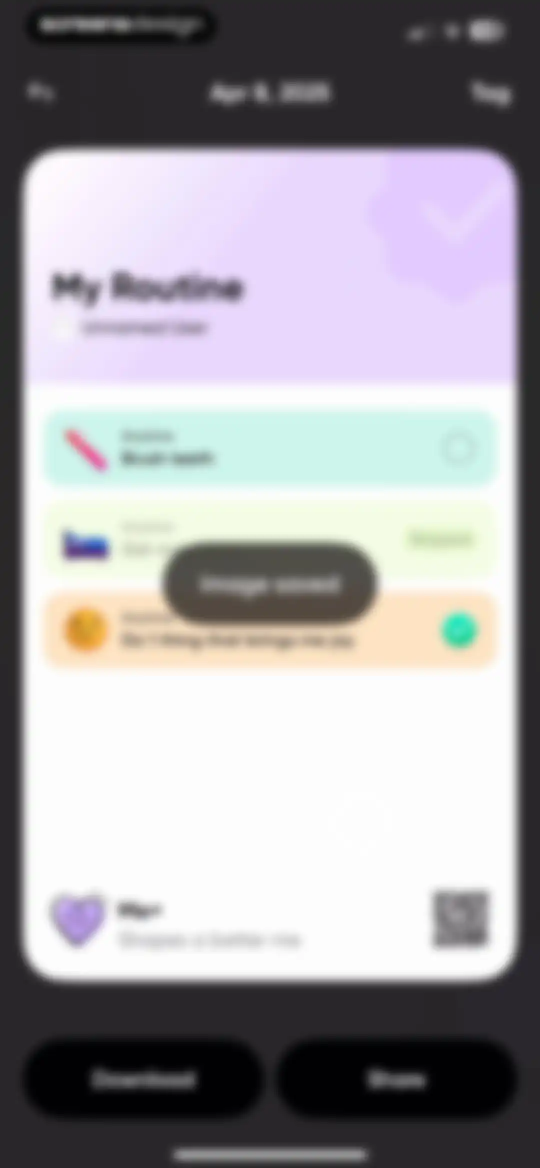 Me+ Lifestyle Routine screen 111