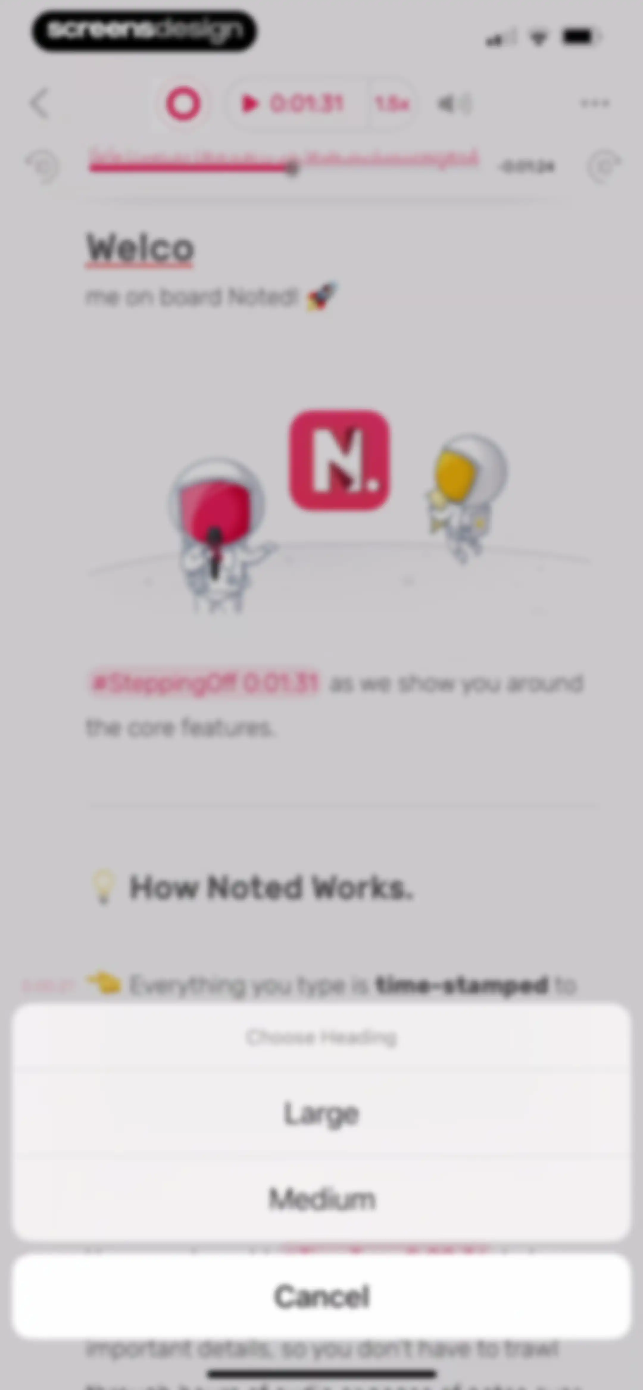 Noted: Record & AI Transcribe screen 33