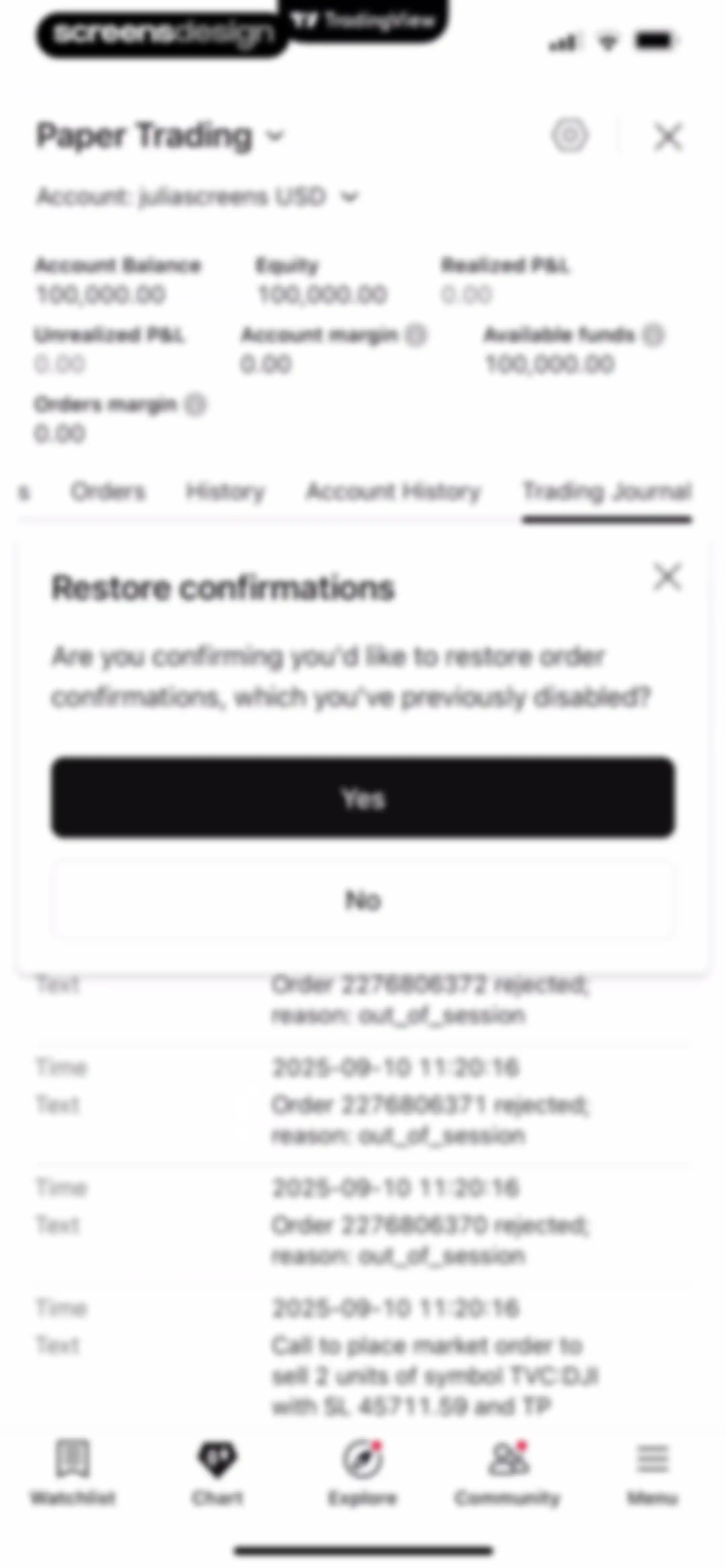 TradingView: Track All Markets screen 154