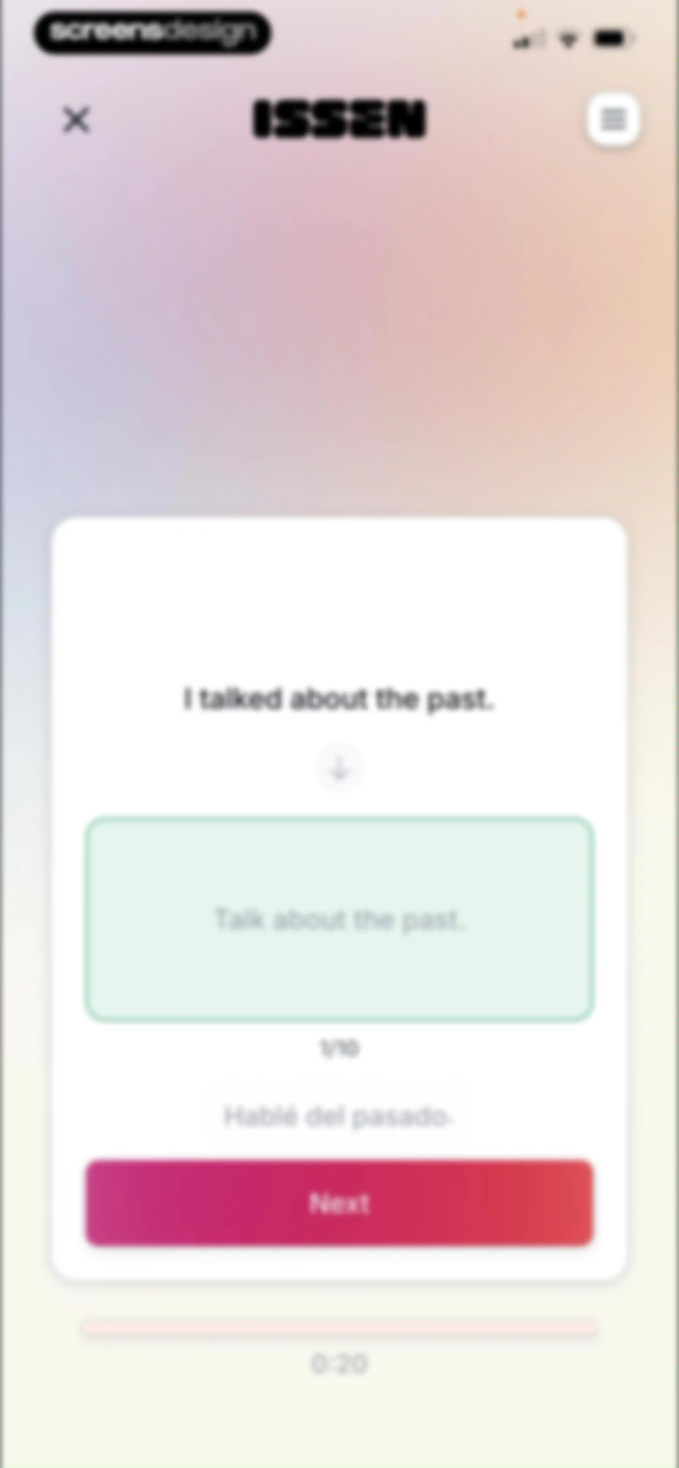 ISSEN - Voice Tutor screen 62