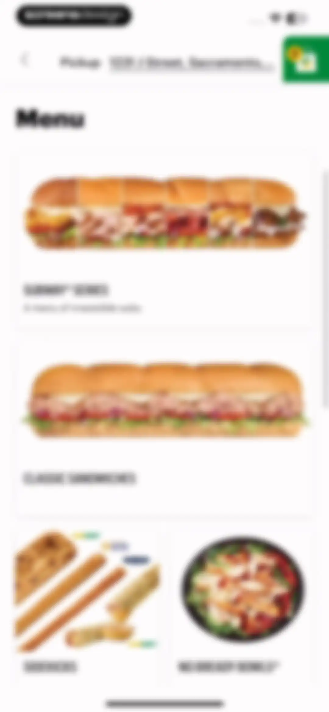 Subway® screen 32