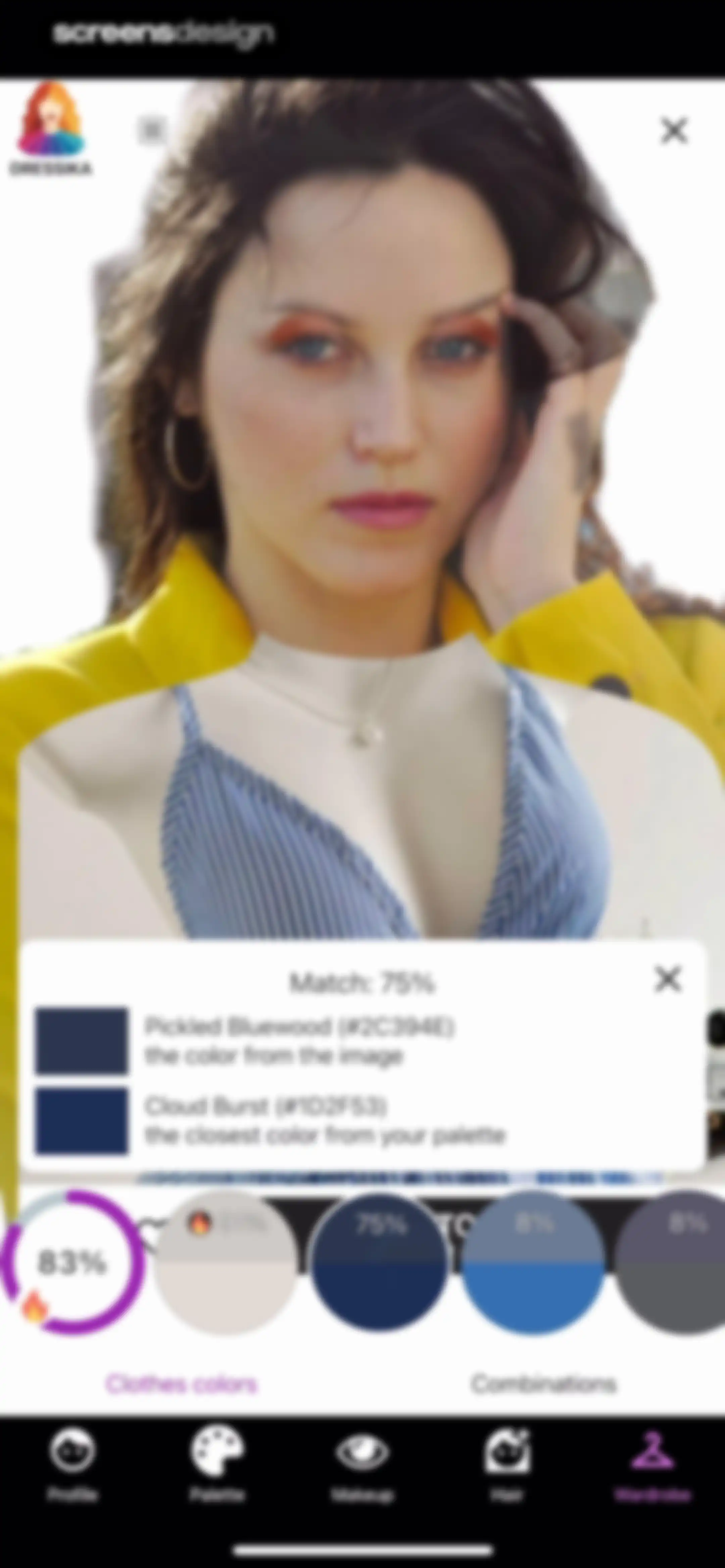 Color Analysis - Dressika screen 65