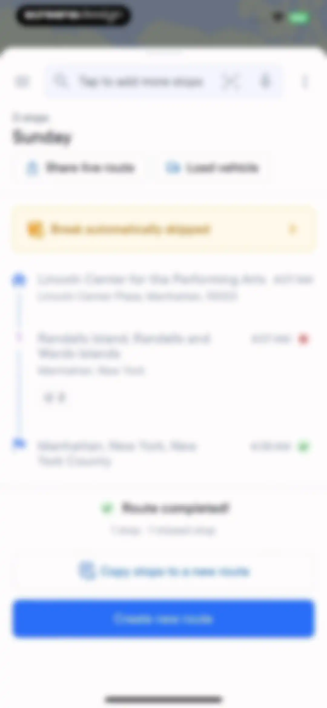 Spoke Route Planner screen 28