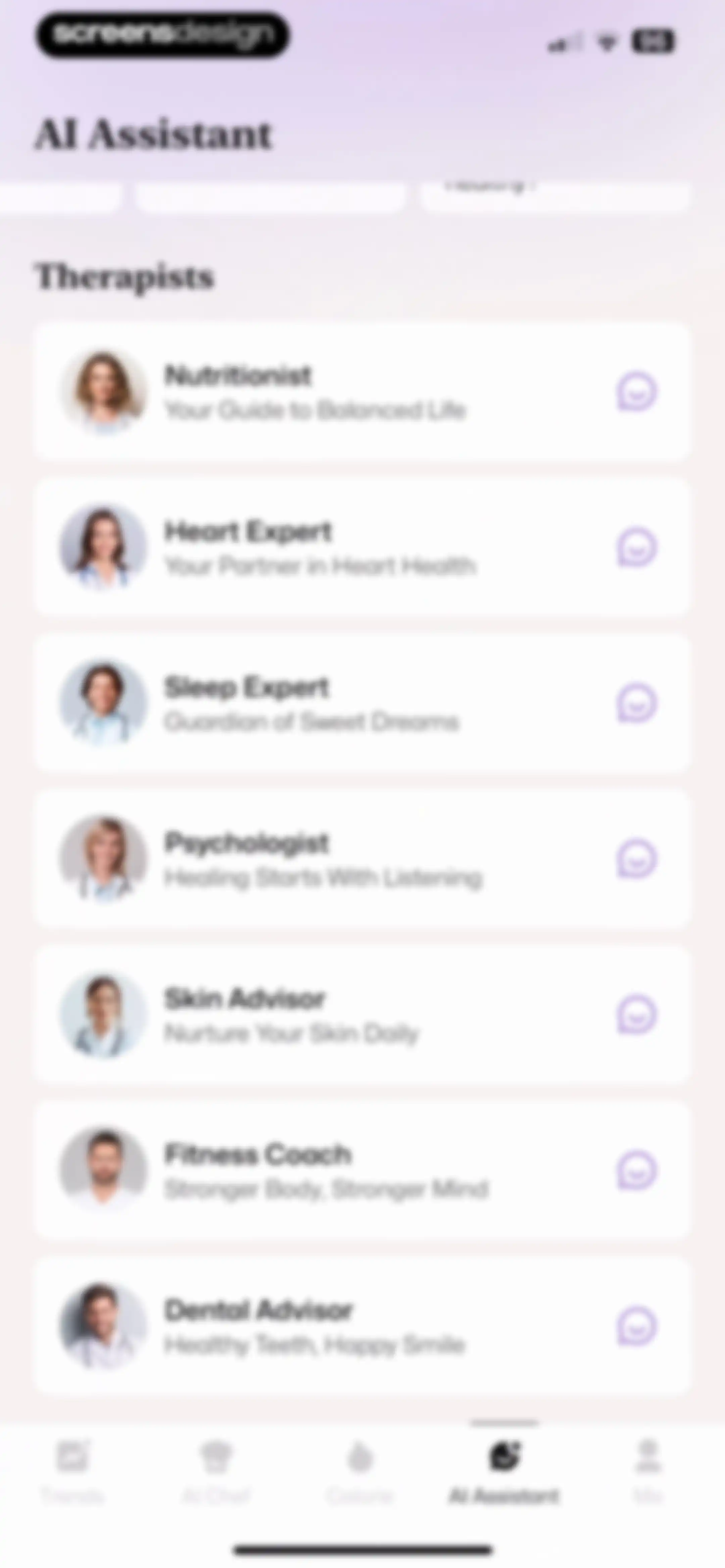 Well AI: Improve Well-being screen 126