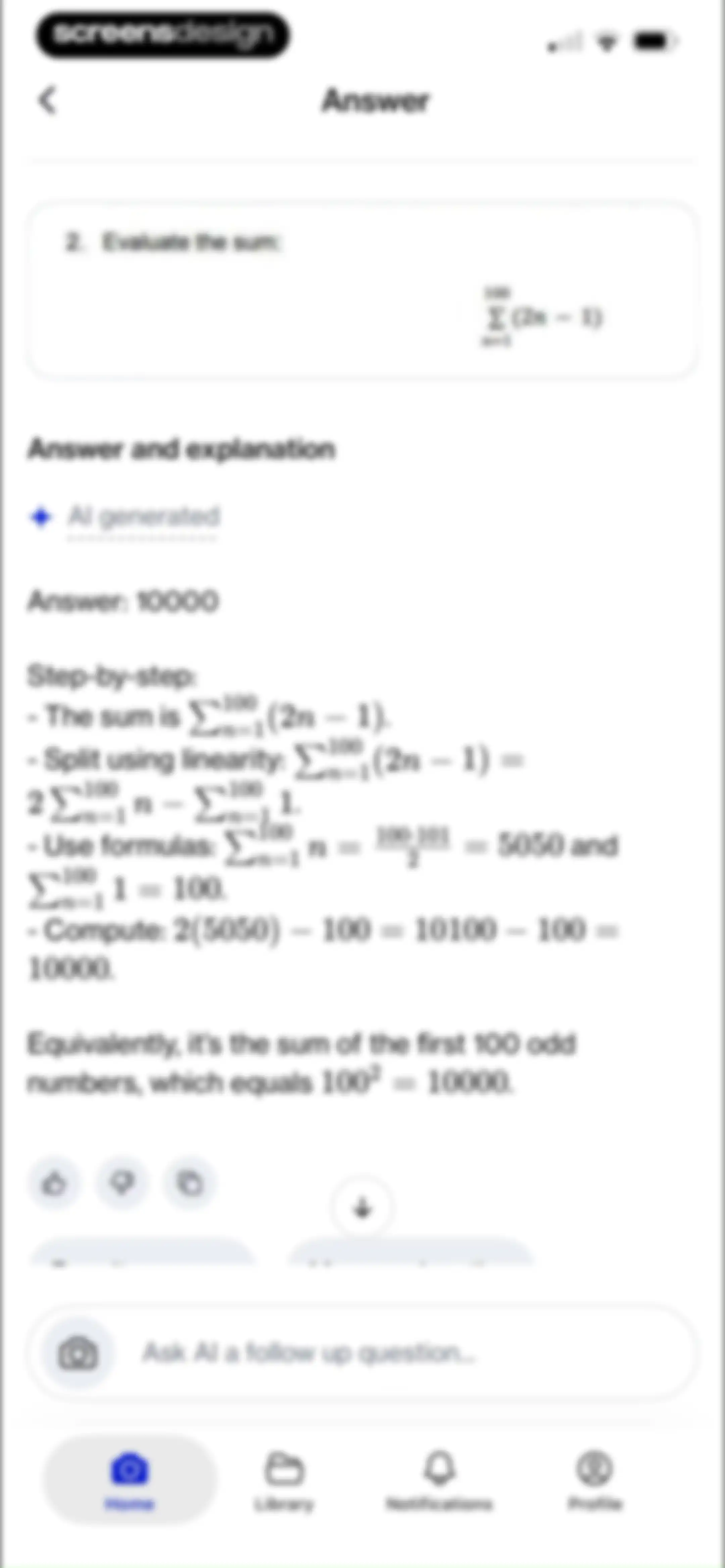 Course Hero: AI Homework Help screen 21