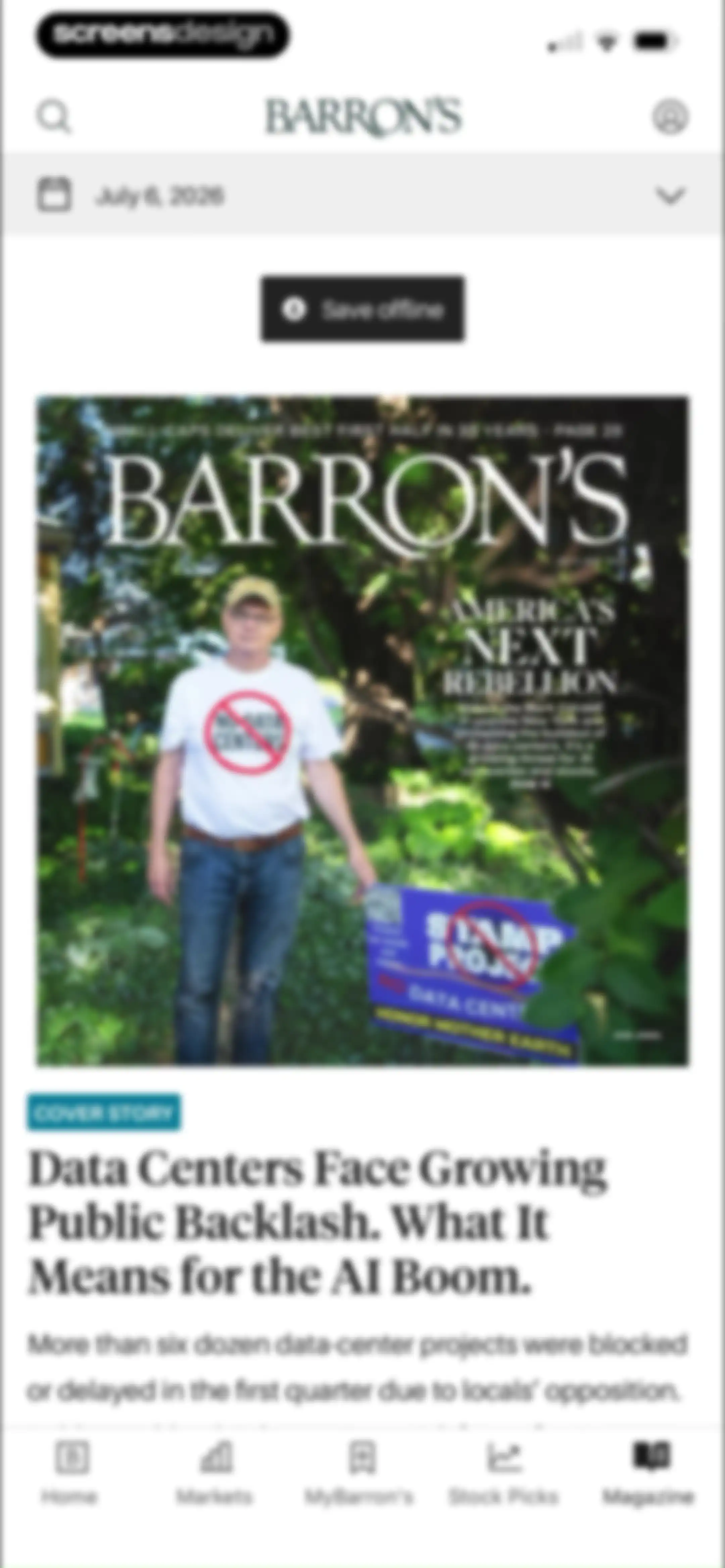 Barron’s - Investing Insights screen 66