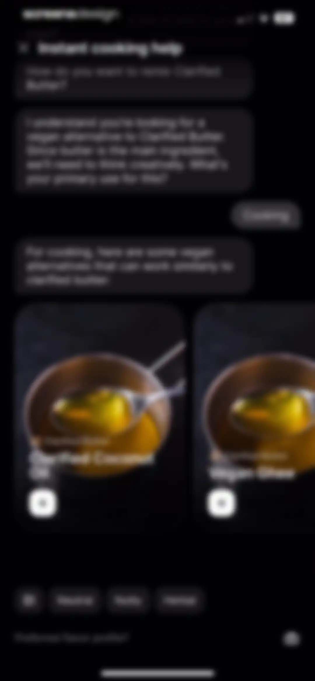 CREME: Create Memorable Meals screen 38