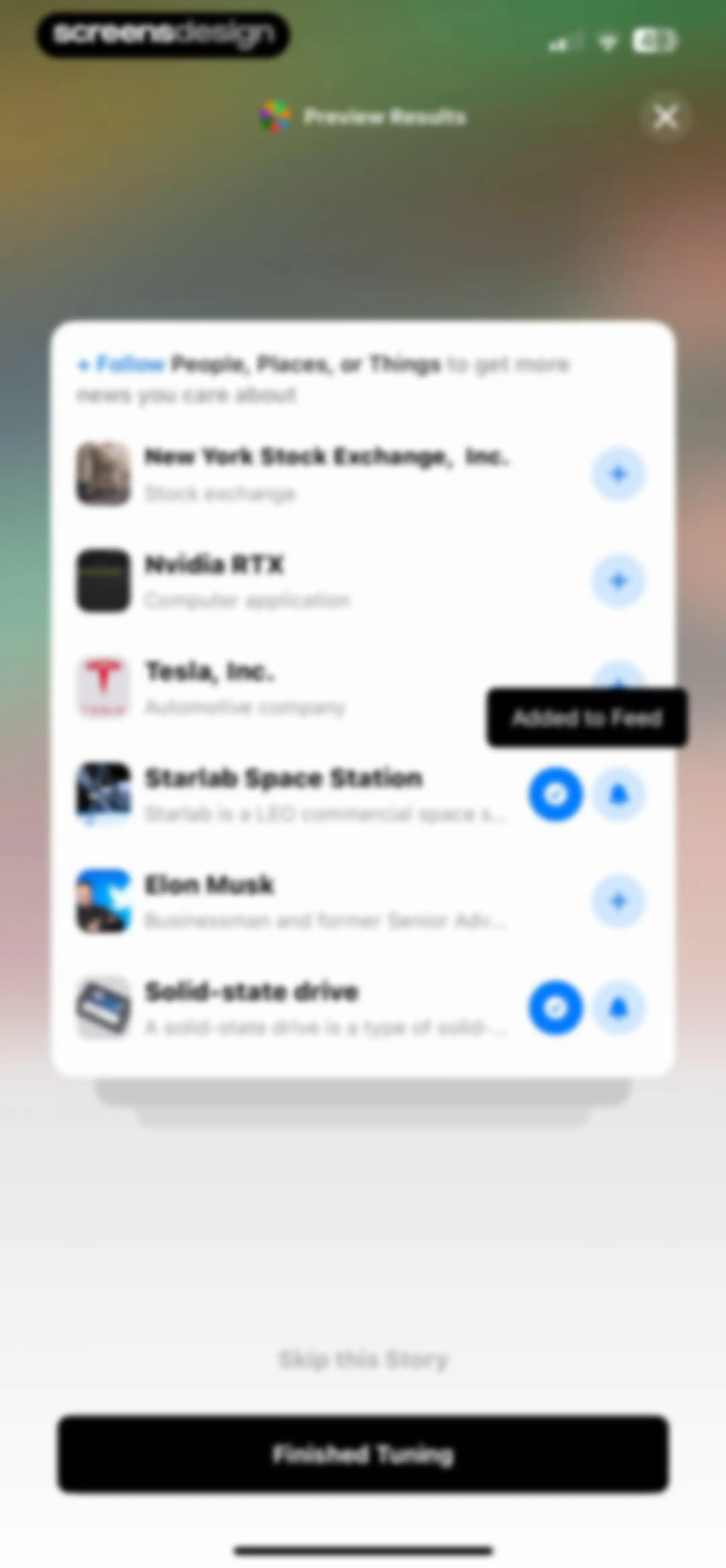 Particle: Personalized News screen 144