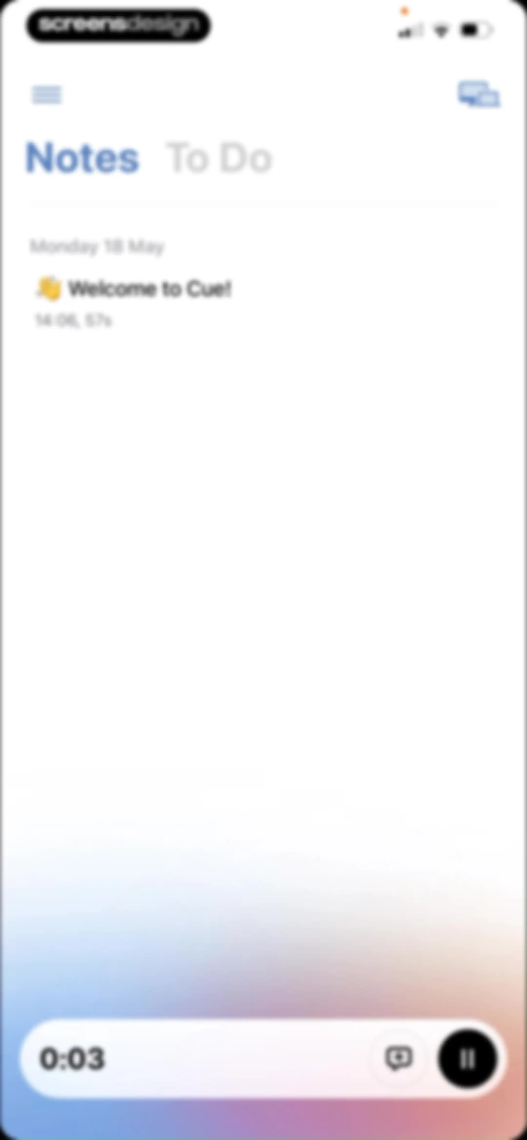 Cue: AI Note Taker & Recorder screen 39