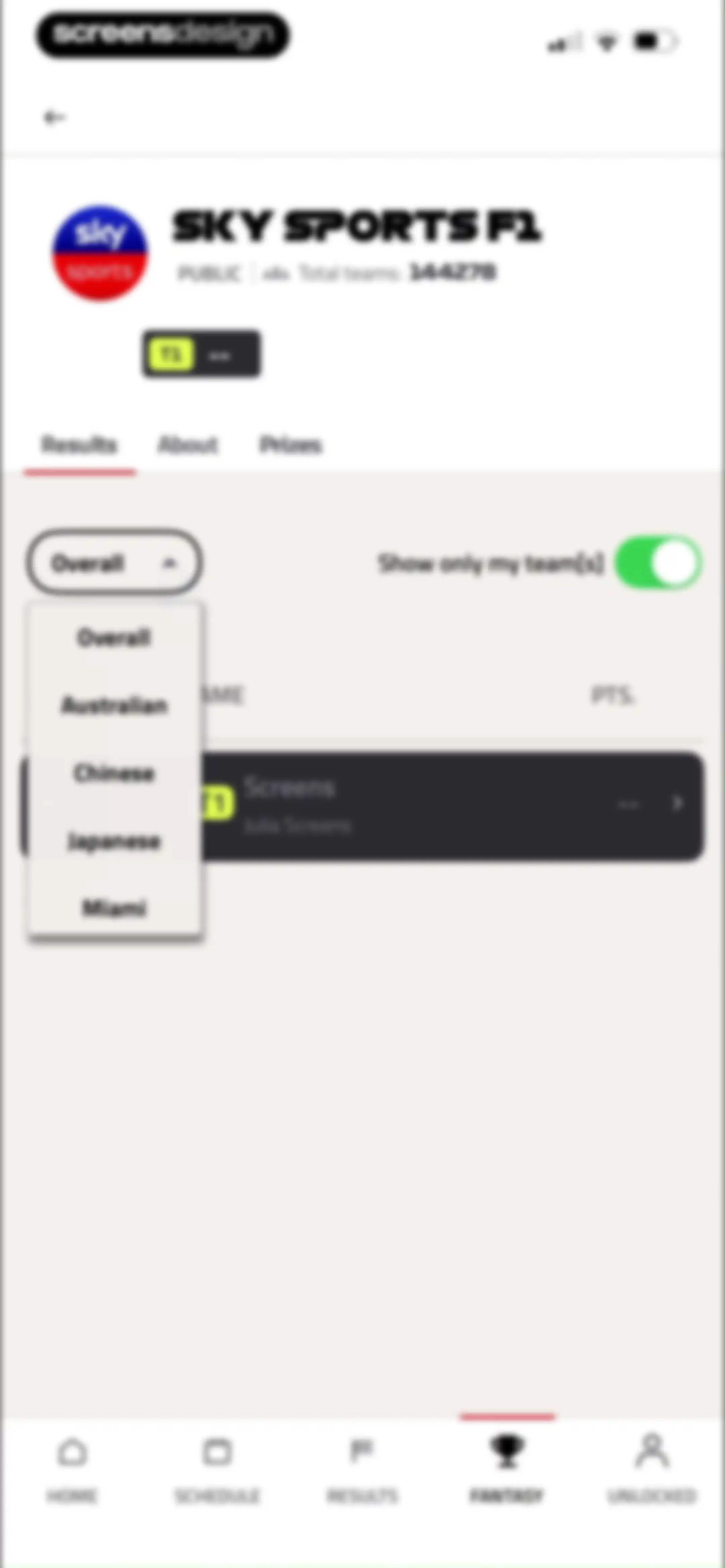 Formula 1® screen 104