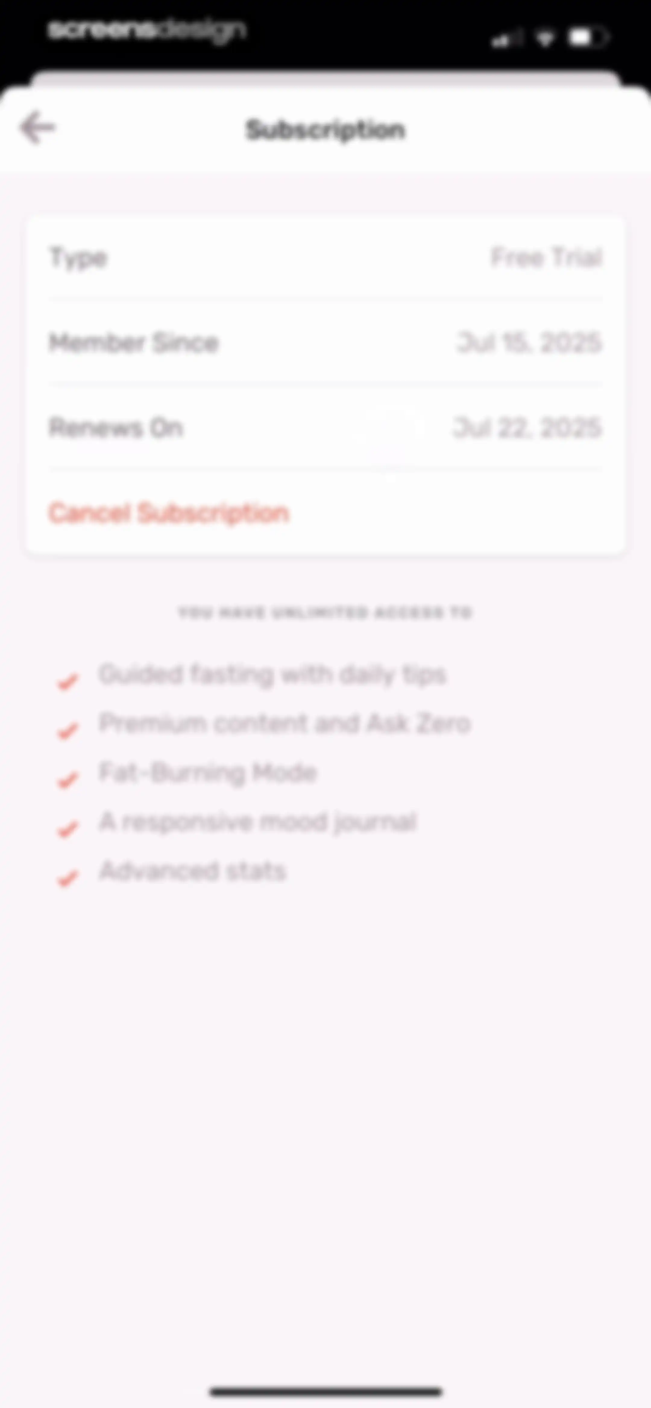 Zero: Fasting & Food Tracker screen 169