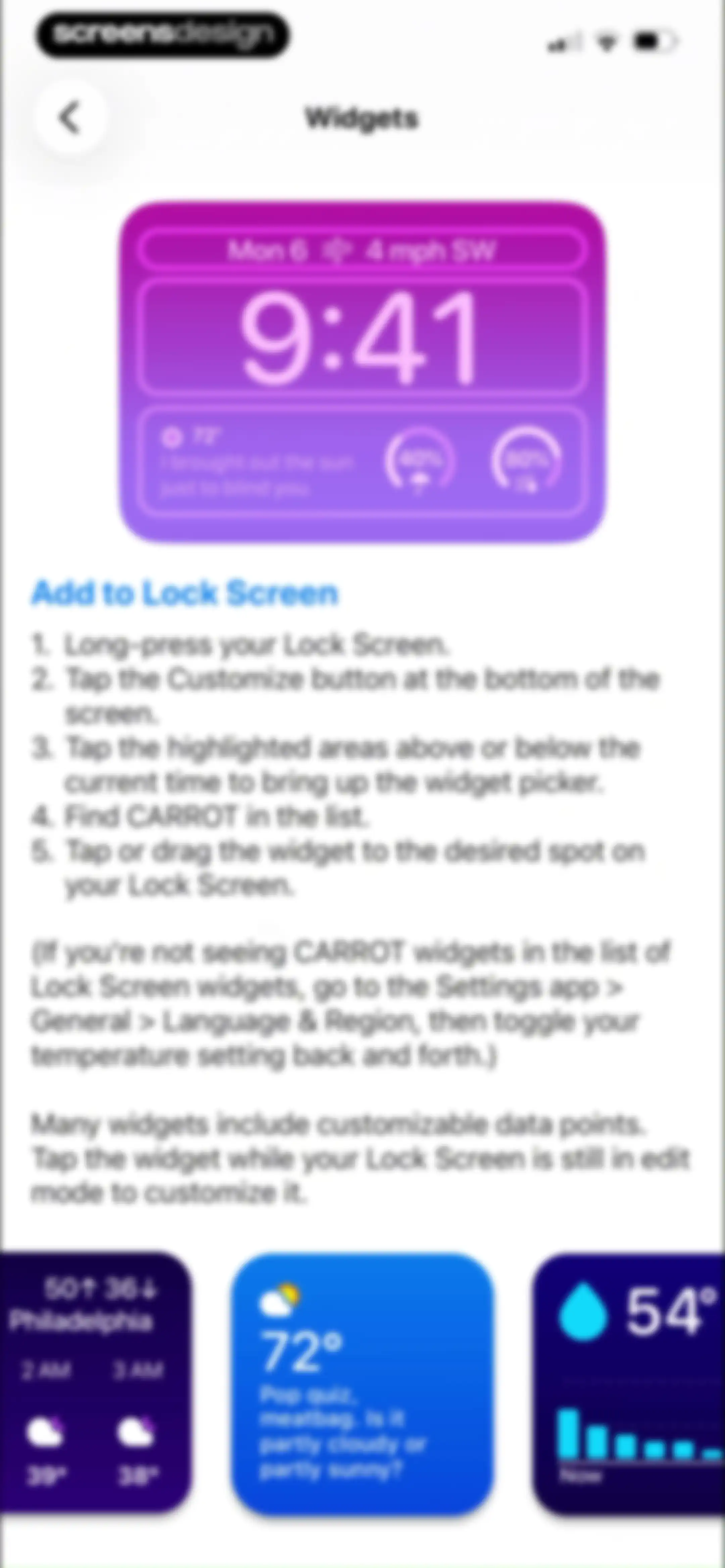 CARROT Weather: Alerts & Radar screen 19