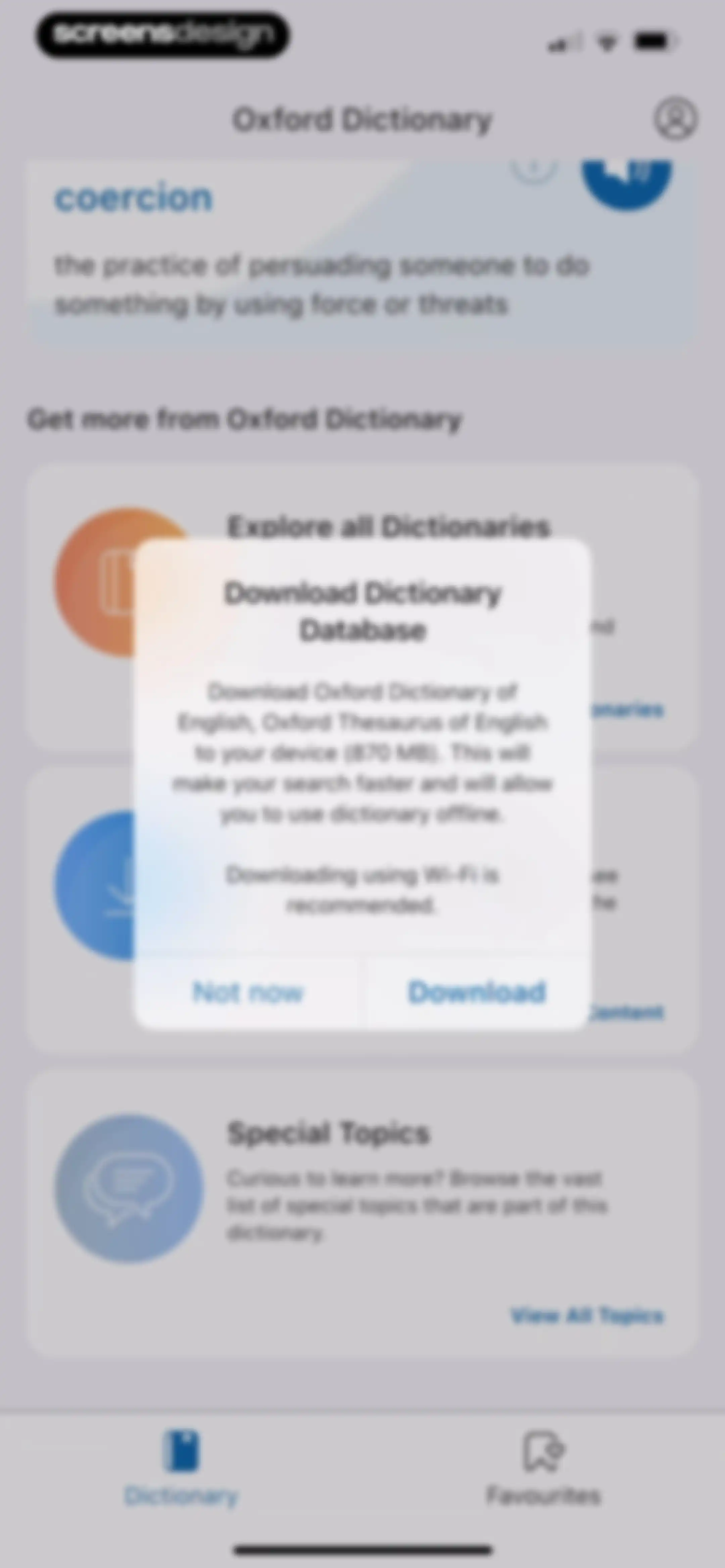 Oxford Dictionary & Thesaurus screen 28