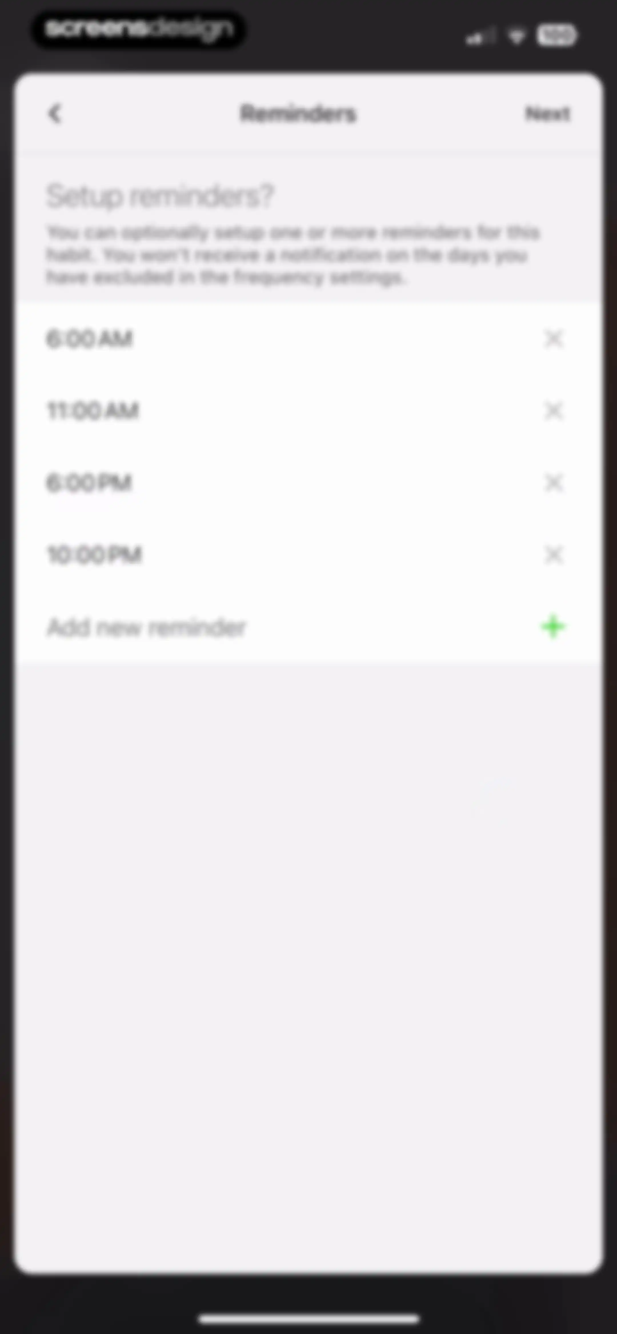 Today Habit tracker screen 9