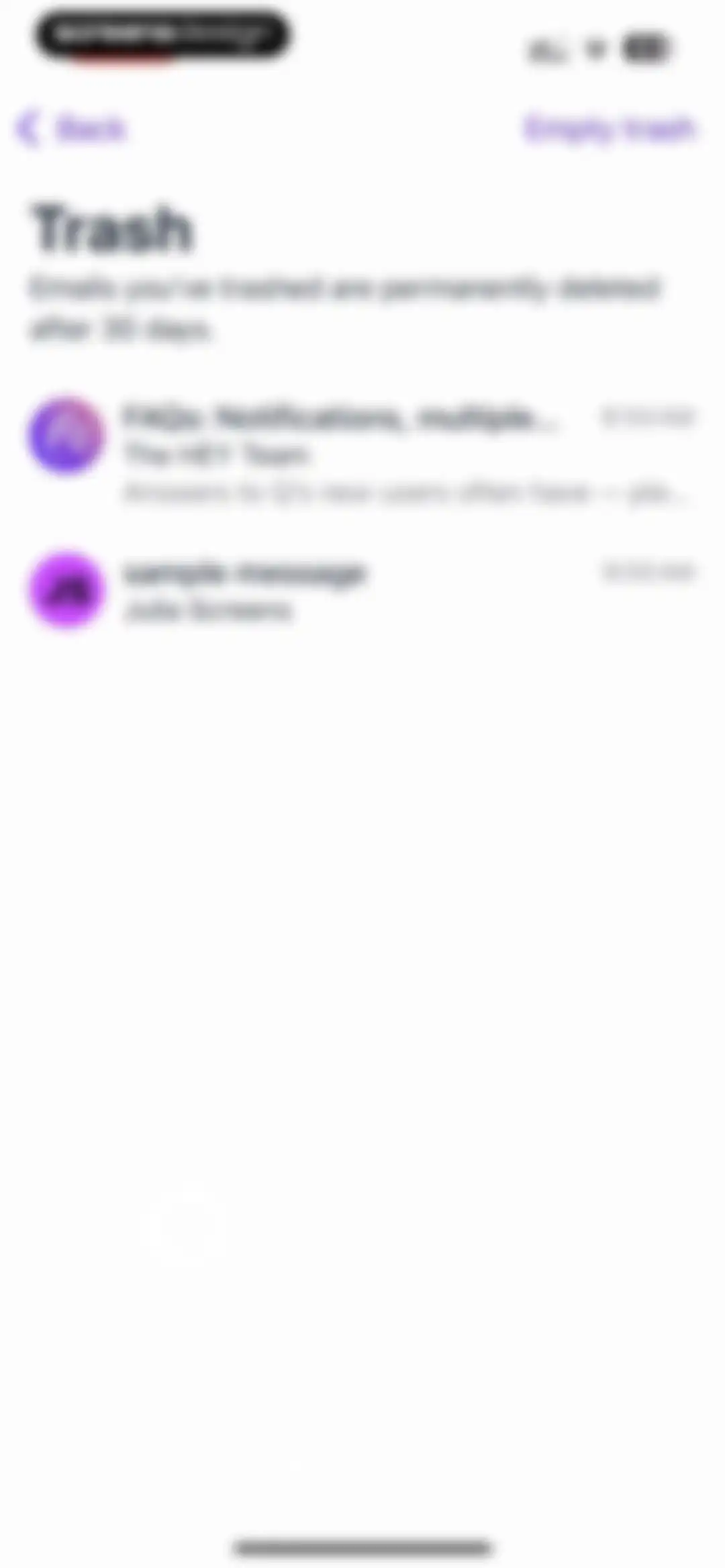 HEY Email screen 118