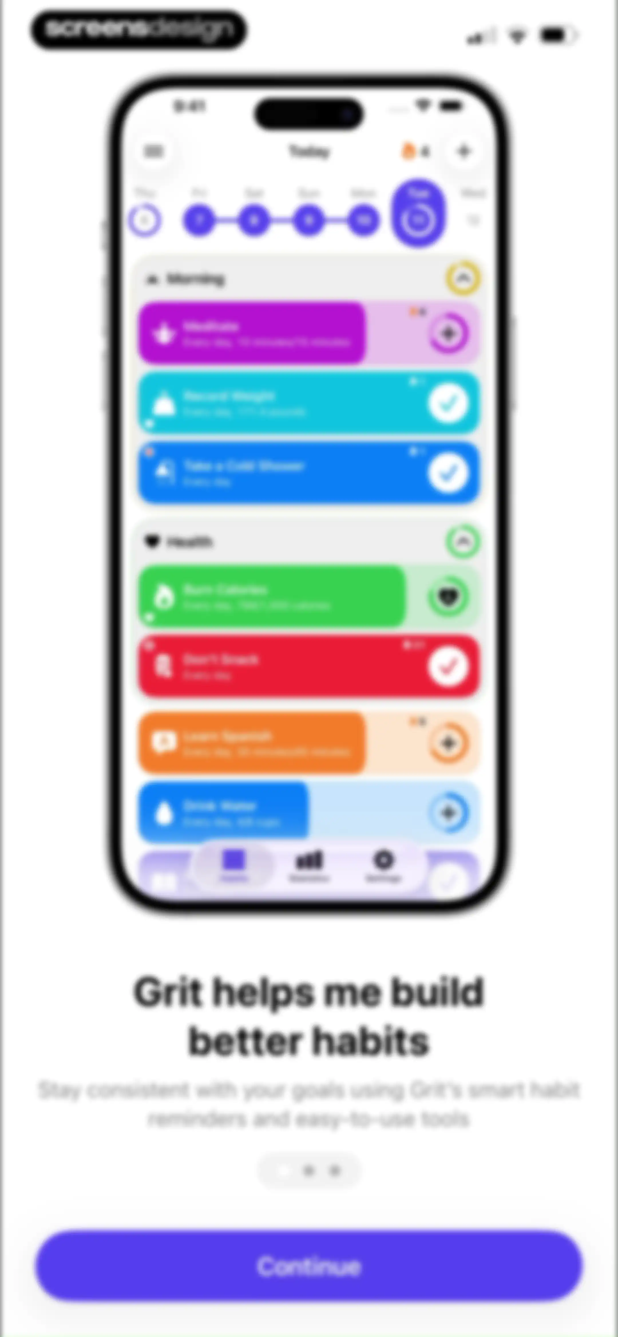 Grit: Daily Habit Tracker screen 3