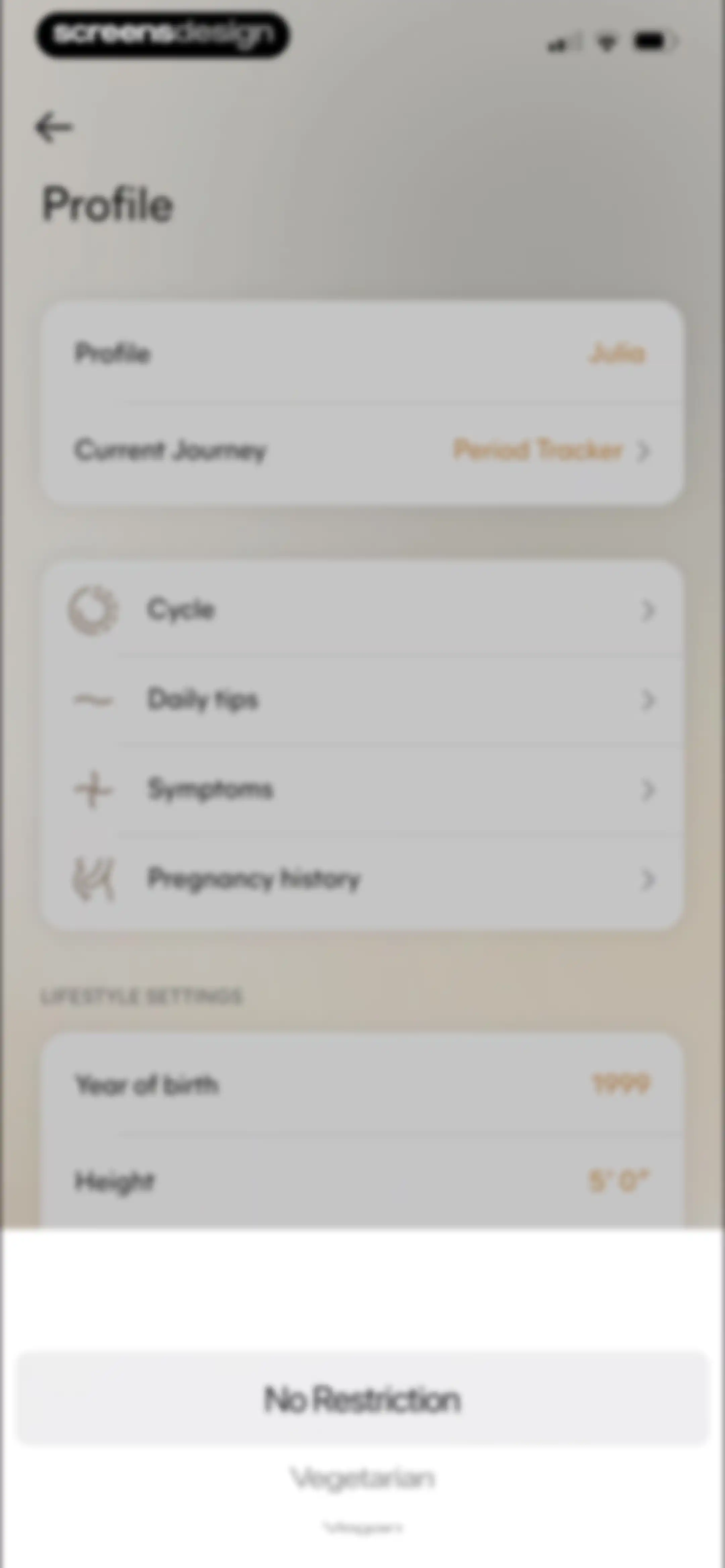 Lively - Period Tracker, Cycle screen 87