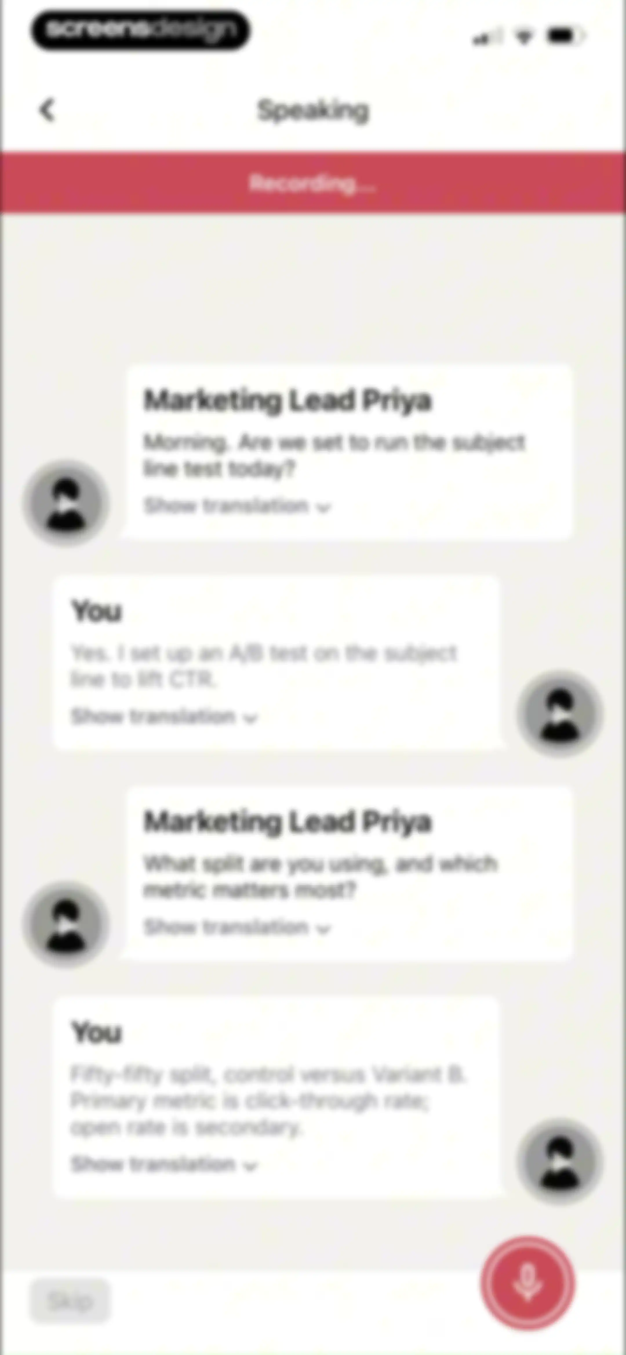 PeakTalk: Job-specific English screen 71