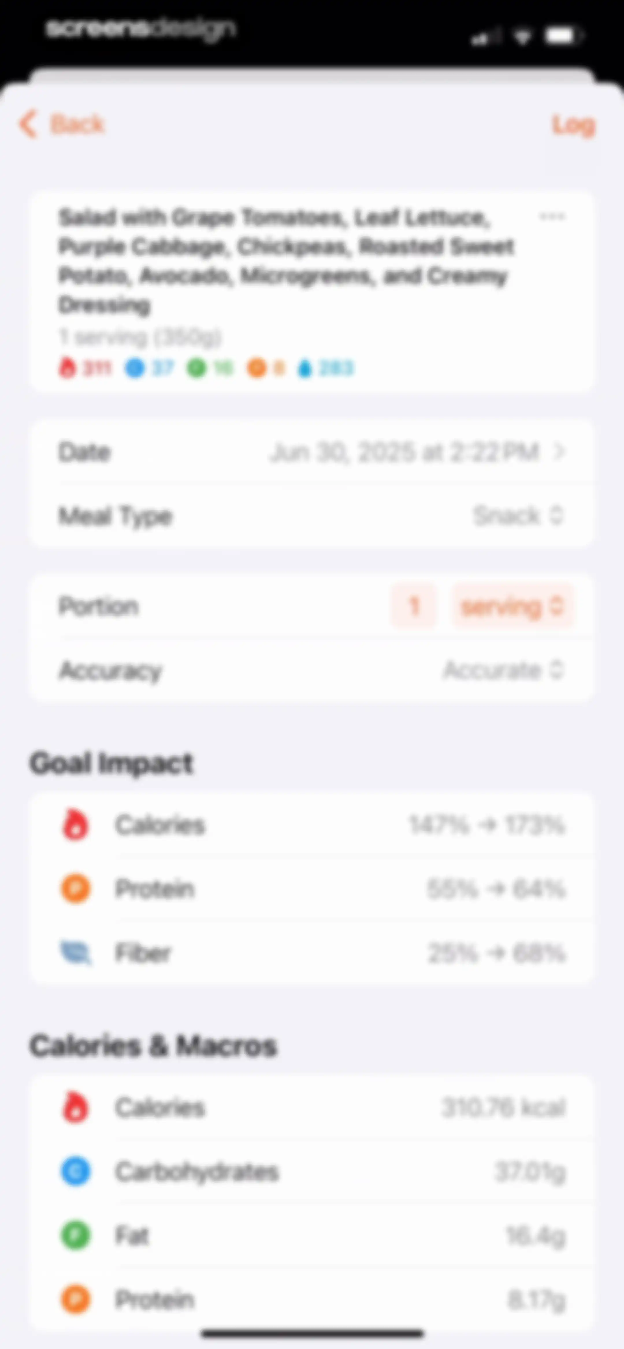 Nutrition Tracker: Foodnoms screen 116