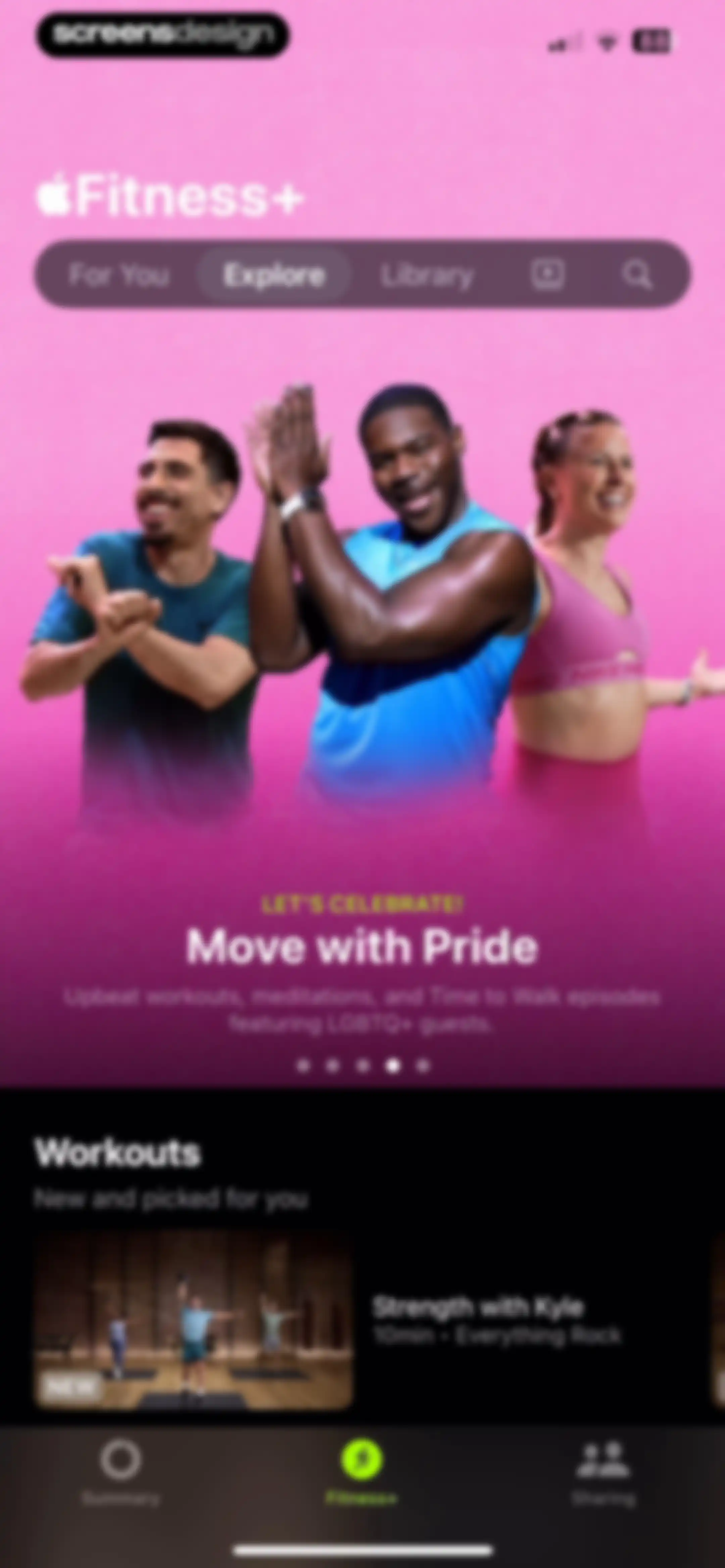 Apple Fitness screen 116