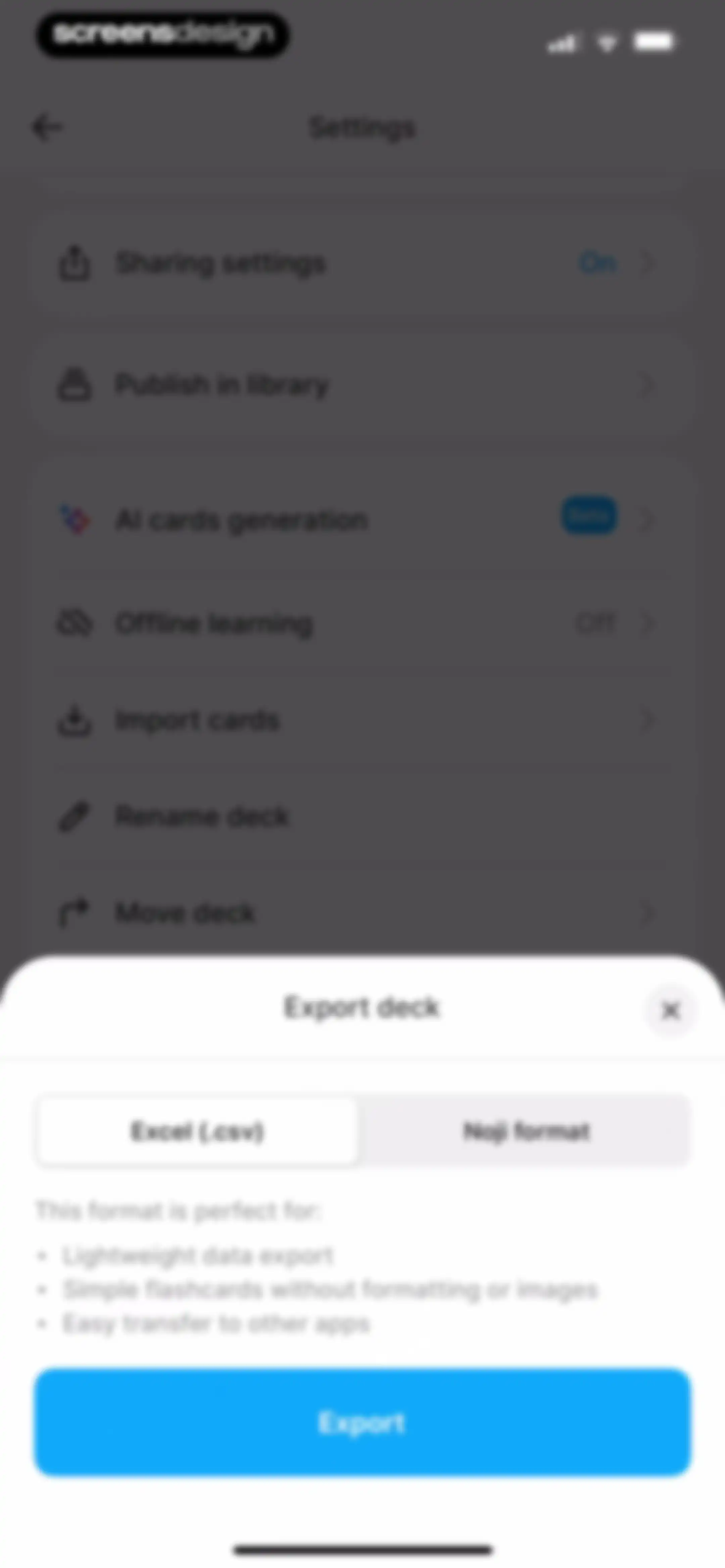 Noji - Flashcards study app screen 83