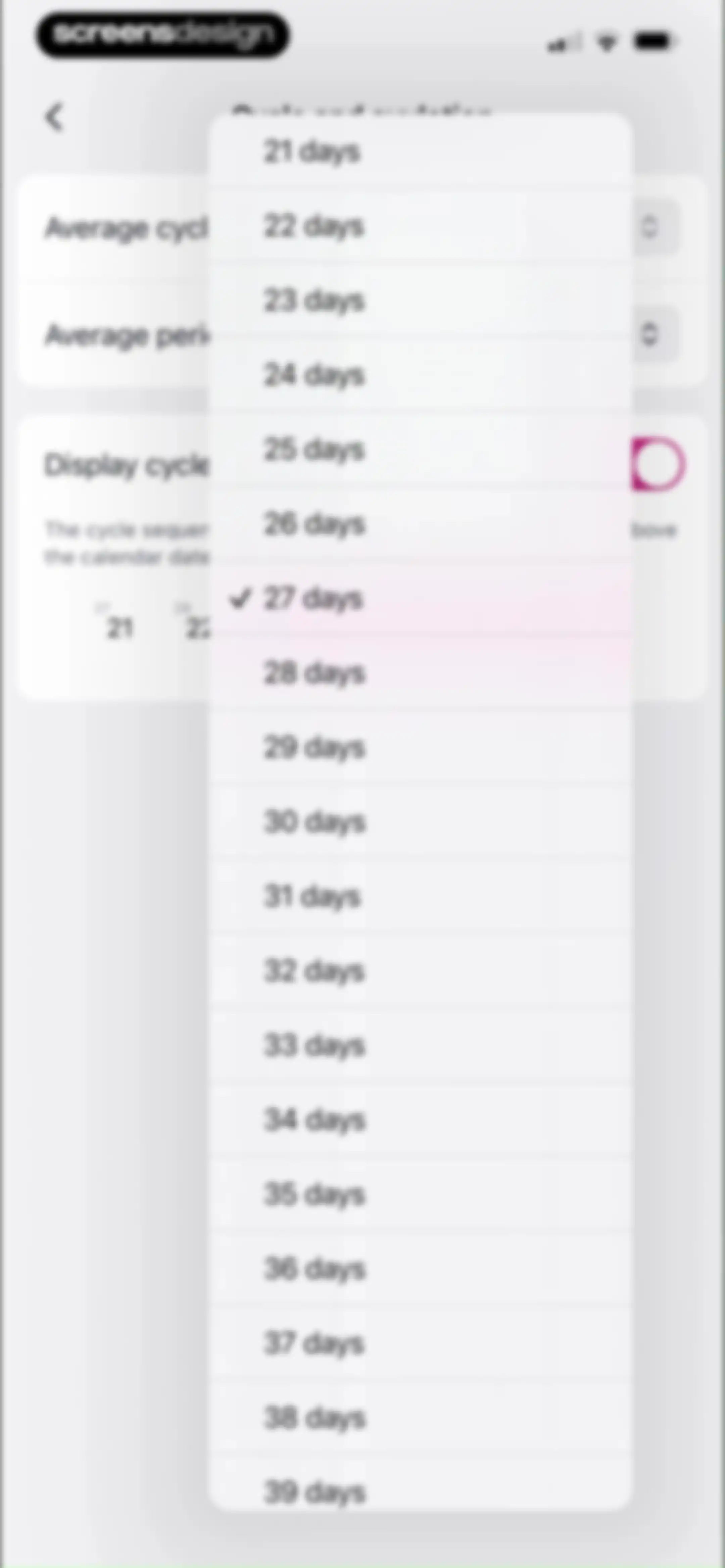 Pregmate Ovulation Tracker screen 119