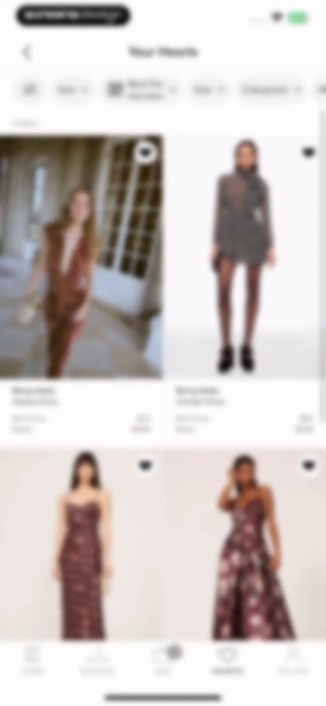 Rent the Runway (RTR) screen 87