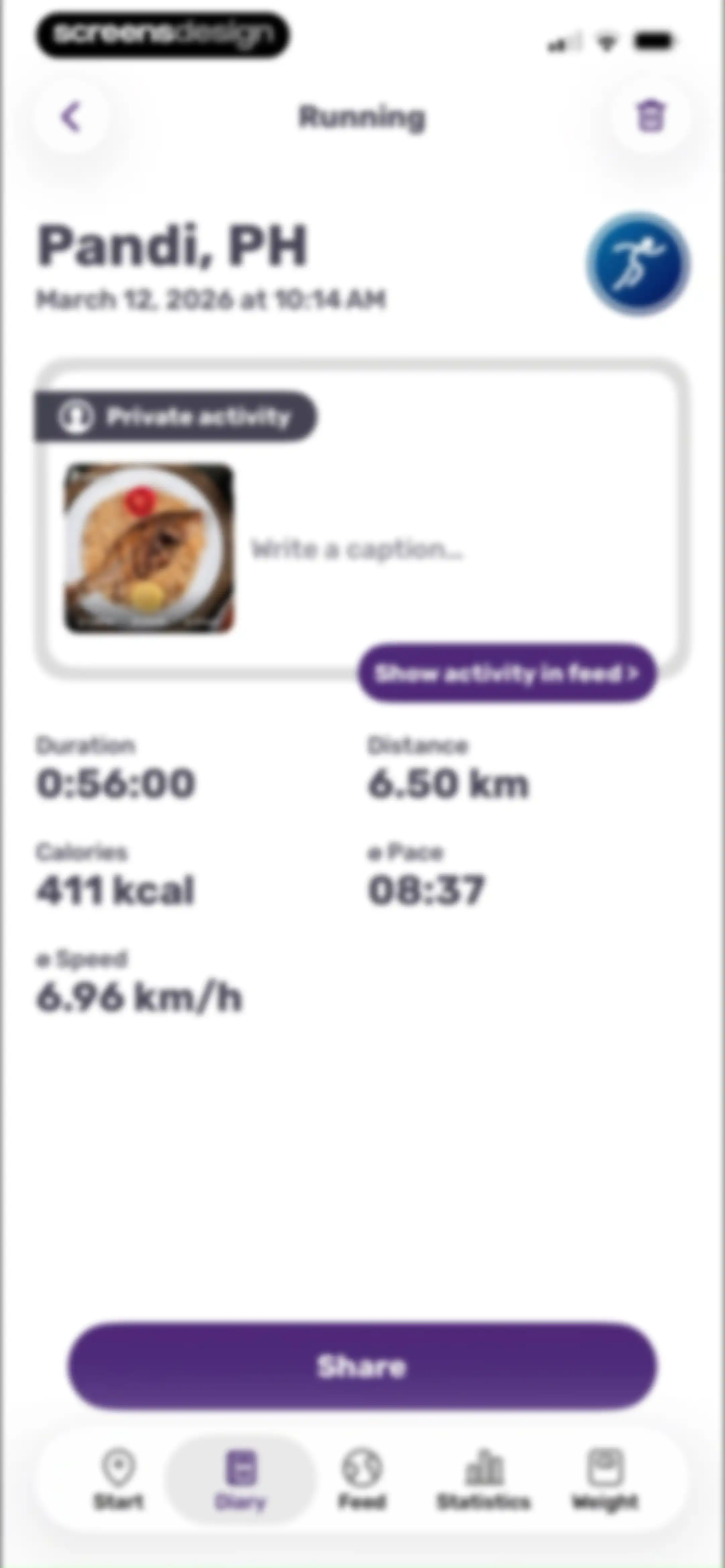 Running Tracker App – FITAPP screen 94